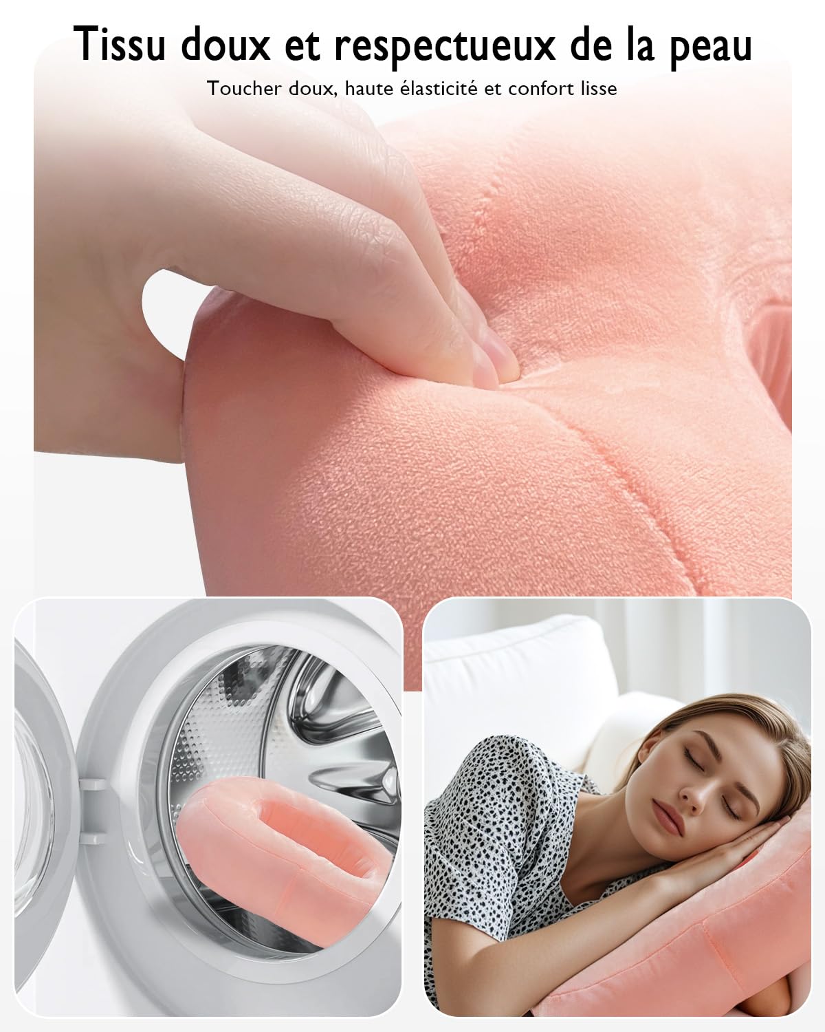 Miledi Support Tablette avec Coussin, Support Kindle, Coussin Support Rotatif à 360° Compatible avec Appareils de 5 à 12,9 Pouces, Support Téléphone pour Lecture au Lit, Rose