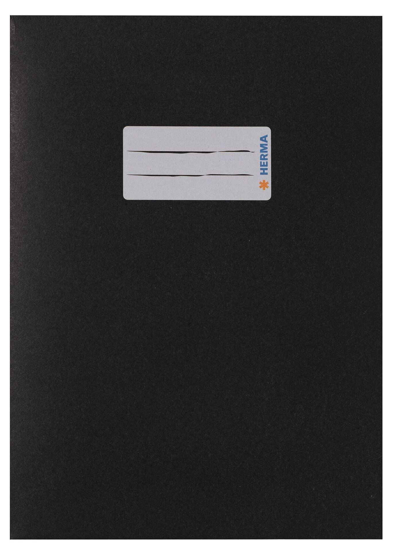HERMA Paper Exercise Book Cover A5, with inscription field, made of 100% recycled paper, slip on cover jackets for school, black