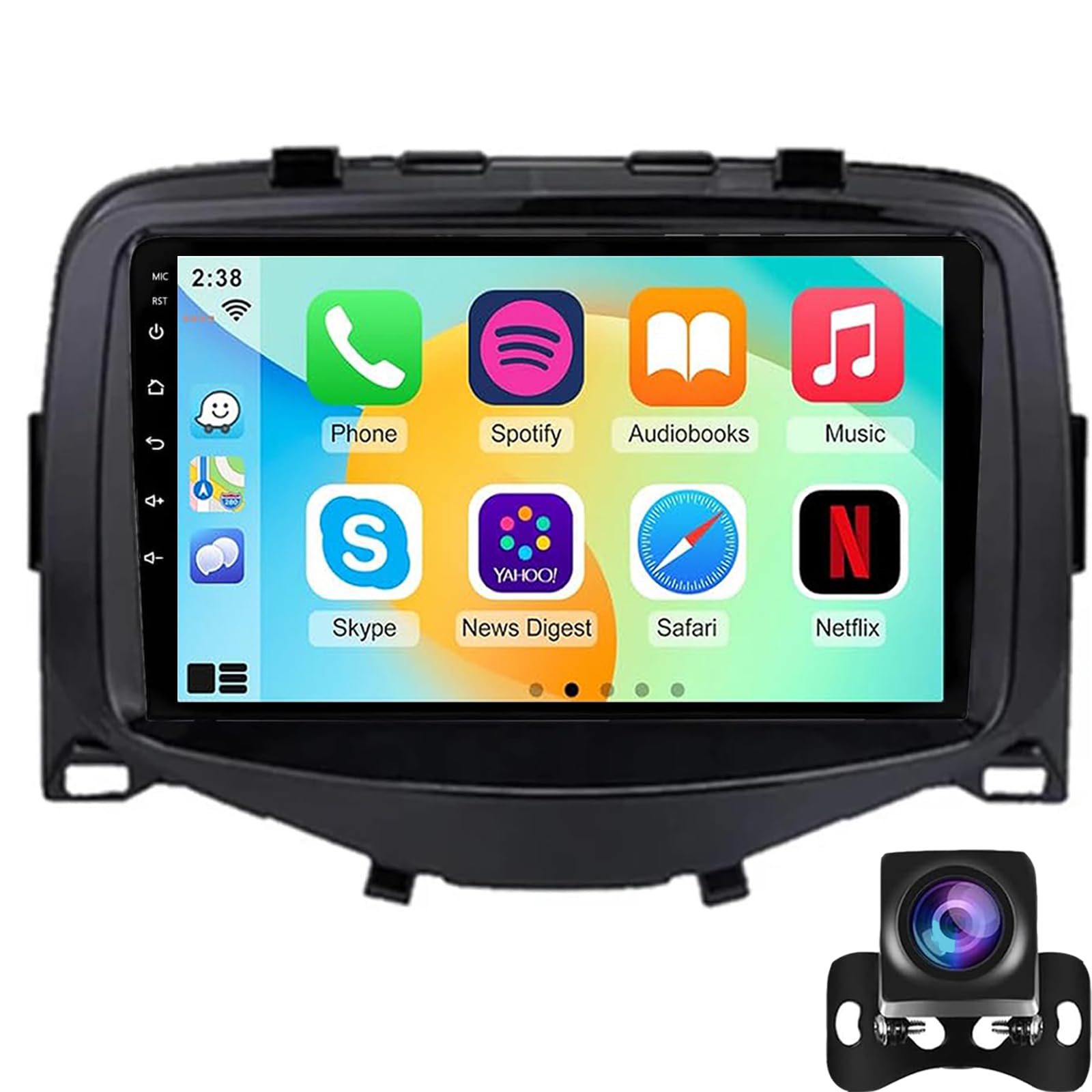 Android 7 Inch Touchscreen Car Radio Stereo For Peu-geot 108 Ci-troen C1 To-yota Aygo 2015-2020 With Carplay Android Auto GPS Navigation With BT WiFi USB Mirror Link FM Auto Parts(Color:4G 4G+32G)