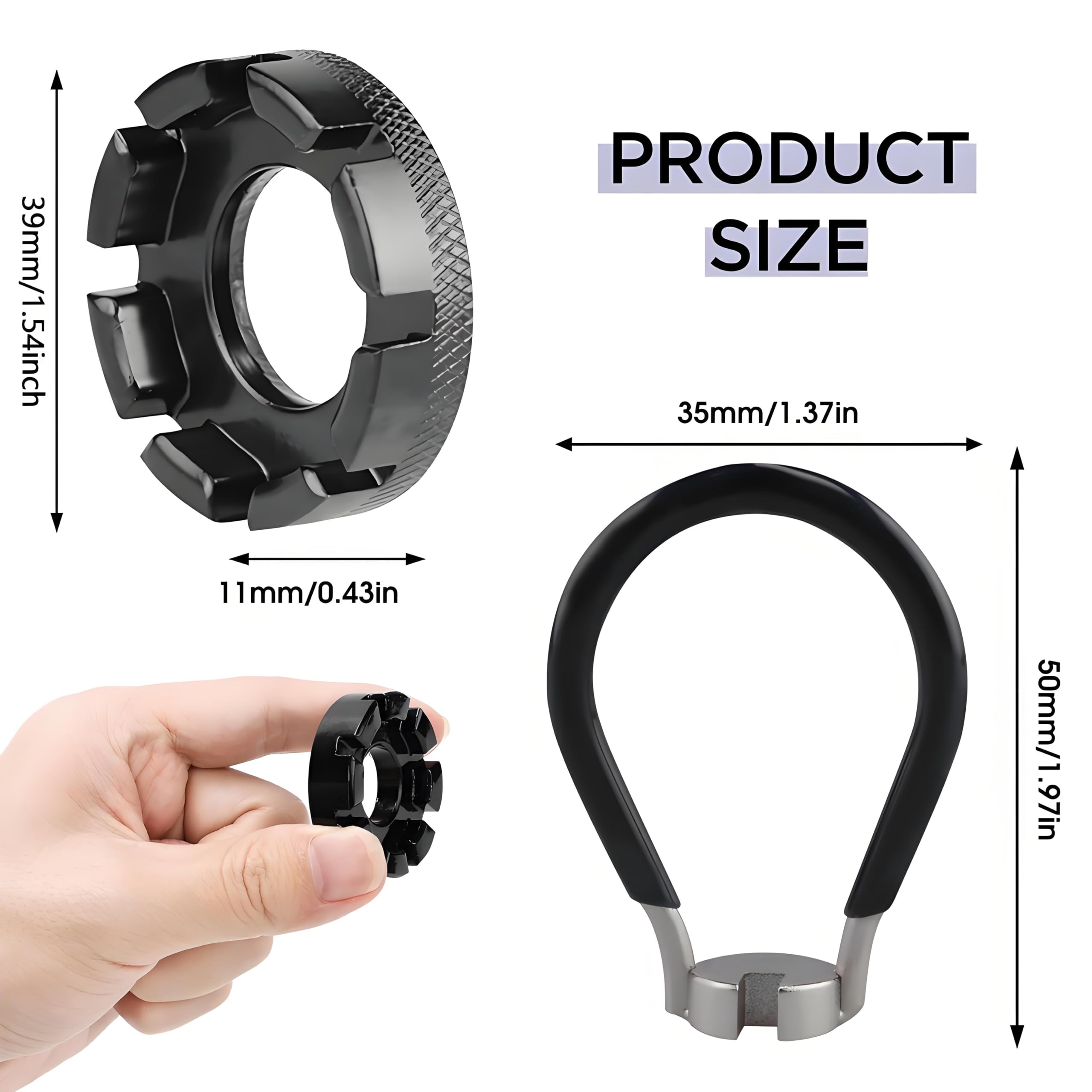 Tiraraggi Bici Universale 6 In 1 - Chiave Per Raggi 10-15G In Acciaio Per MTB E E-Bike - copertina