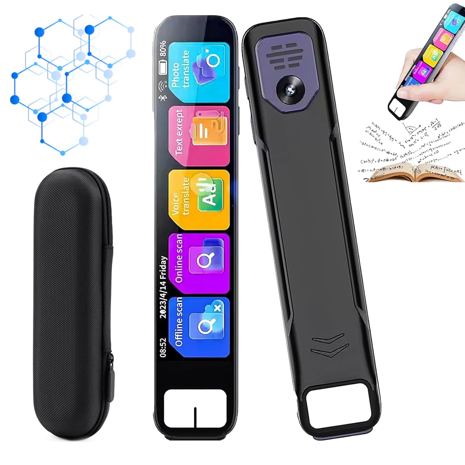 , 2025 Upgrade Smart AI Scanning Pen, 0,5 s schnelle Identifizierung, sofortige KI-Antworten mit 99% Genauigkeit, Offline-Übersetzung, HD-Touchscreen, Lesestift für Mathematik