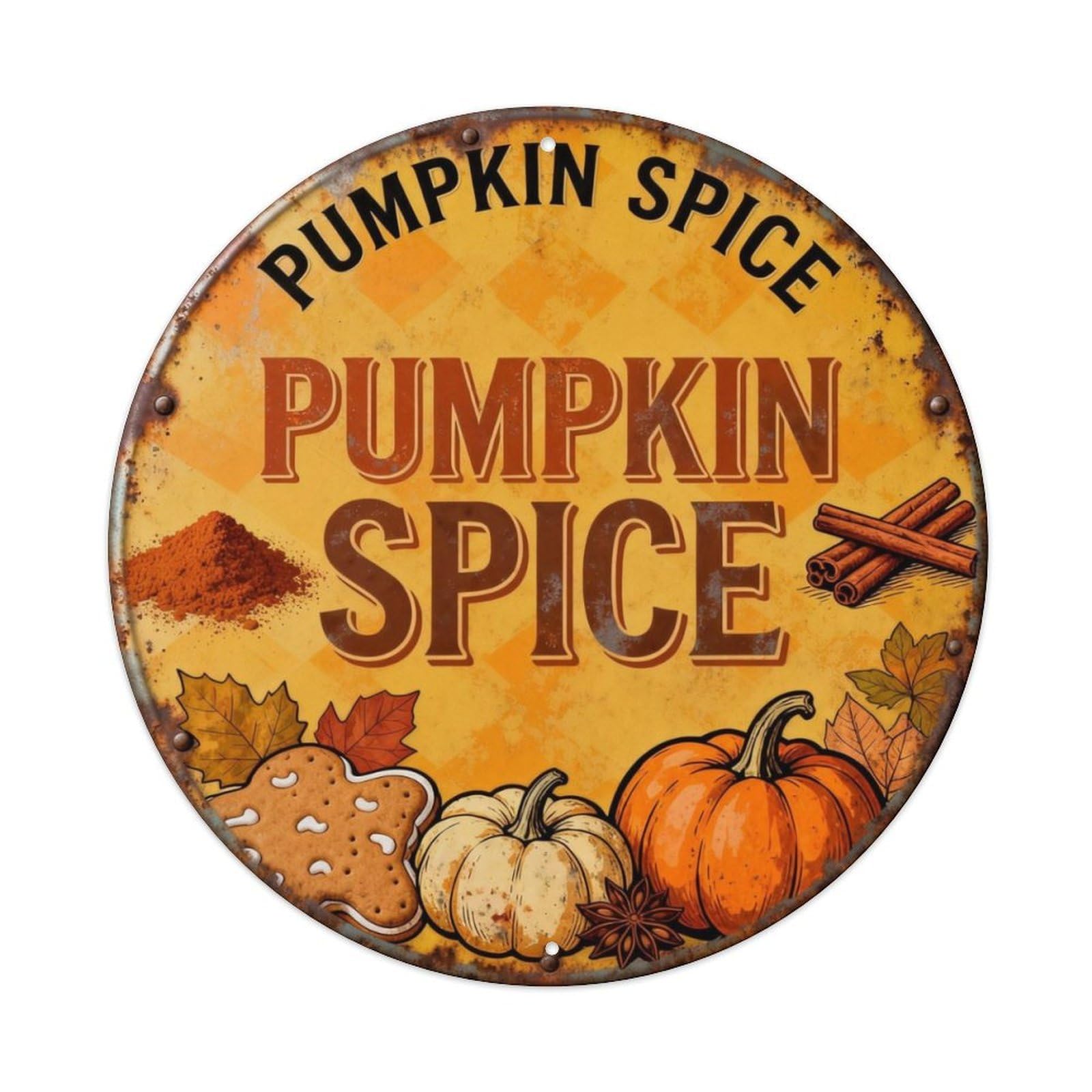 PUMPKIN SPICE Metal Tin Sign Plaque