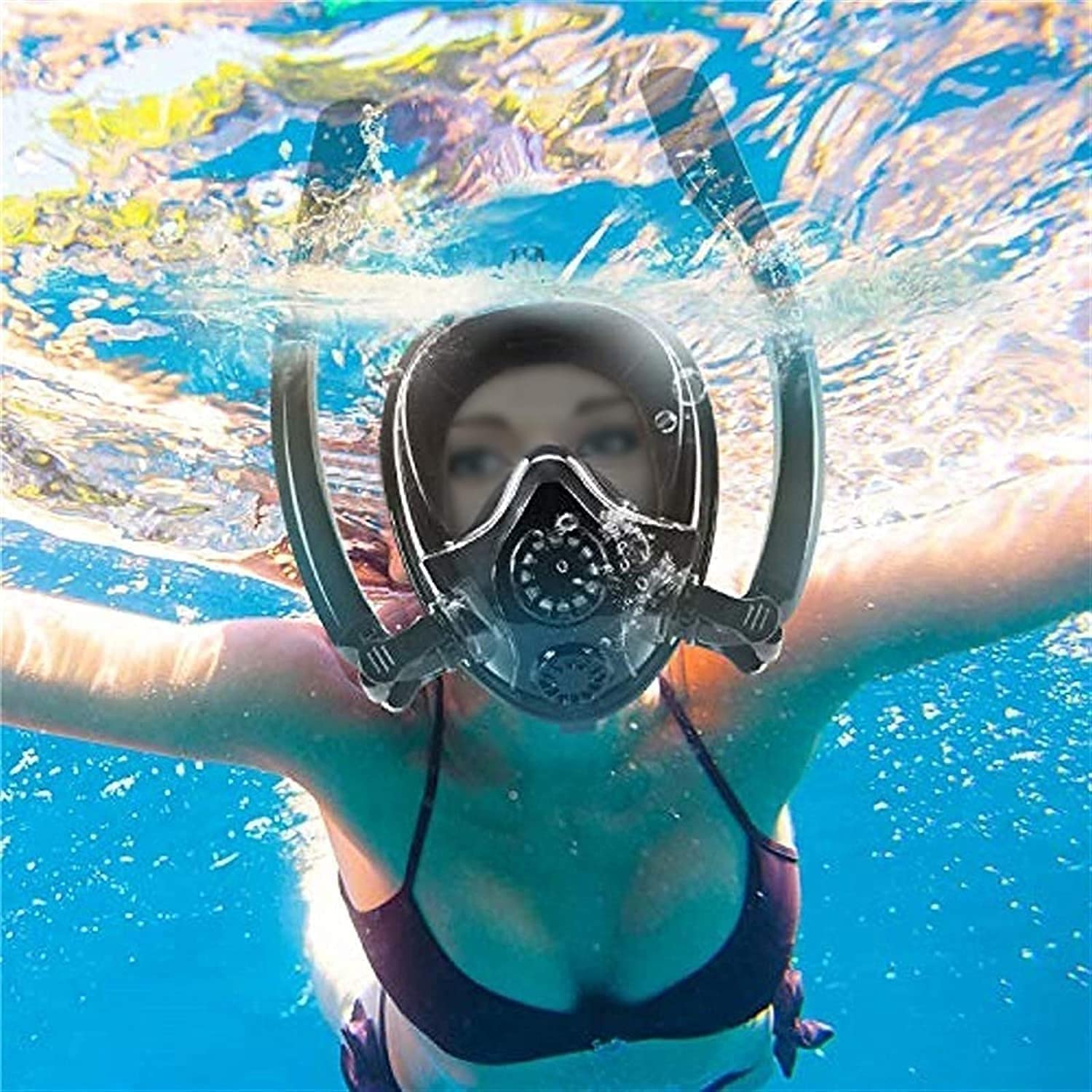 Occhiali da Sub, Maschere Integrali da Snorkeling, Maschere da Snorkeling, Attrezzatura da Nuoto Antiappannamento E Antiperdita, Attrezzatura Professionale per Adulti E B（Purple-L）