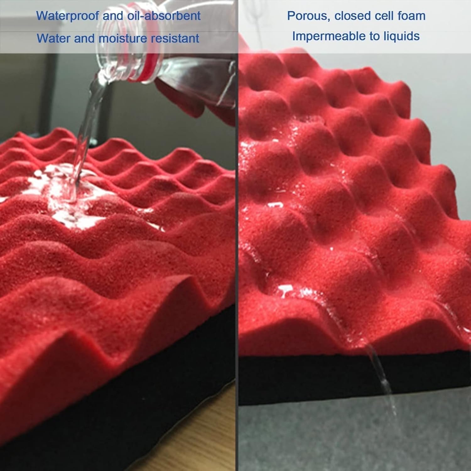 Pannelli fonoassorbenti in schiuma, autoadesivi, insonorizzanti, per studio di registrazione e casa, design piramidale per un migliore assorbimento acustico