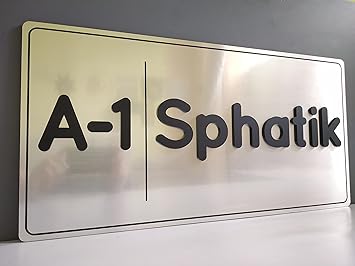 MKART Acrylic Embossed Letters Name Plate for Home Door (Size-24 inch x 12 inch, Silver Metallic), Laser Cut - Customised Letters