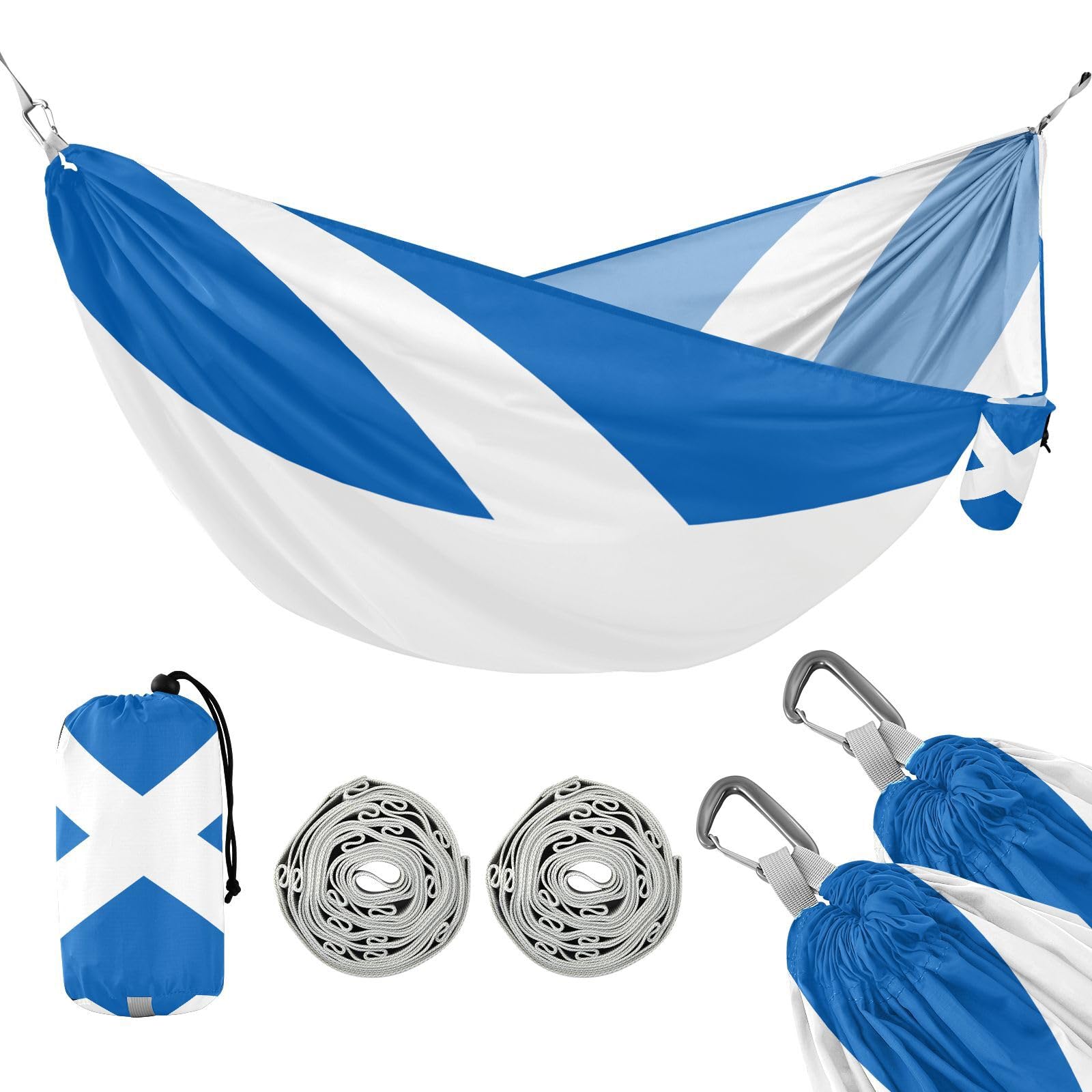 Hamacas para exteriores con la bandera de Escocia con bolsa de transporte portátil, hamaca de tela para exteriores, playa, patio, jardín