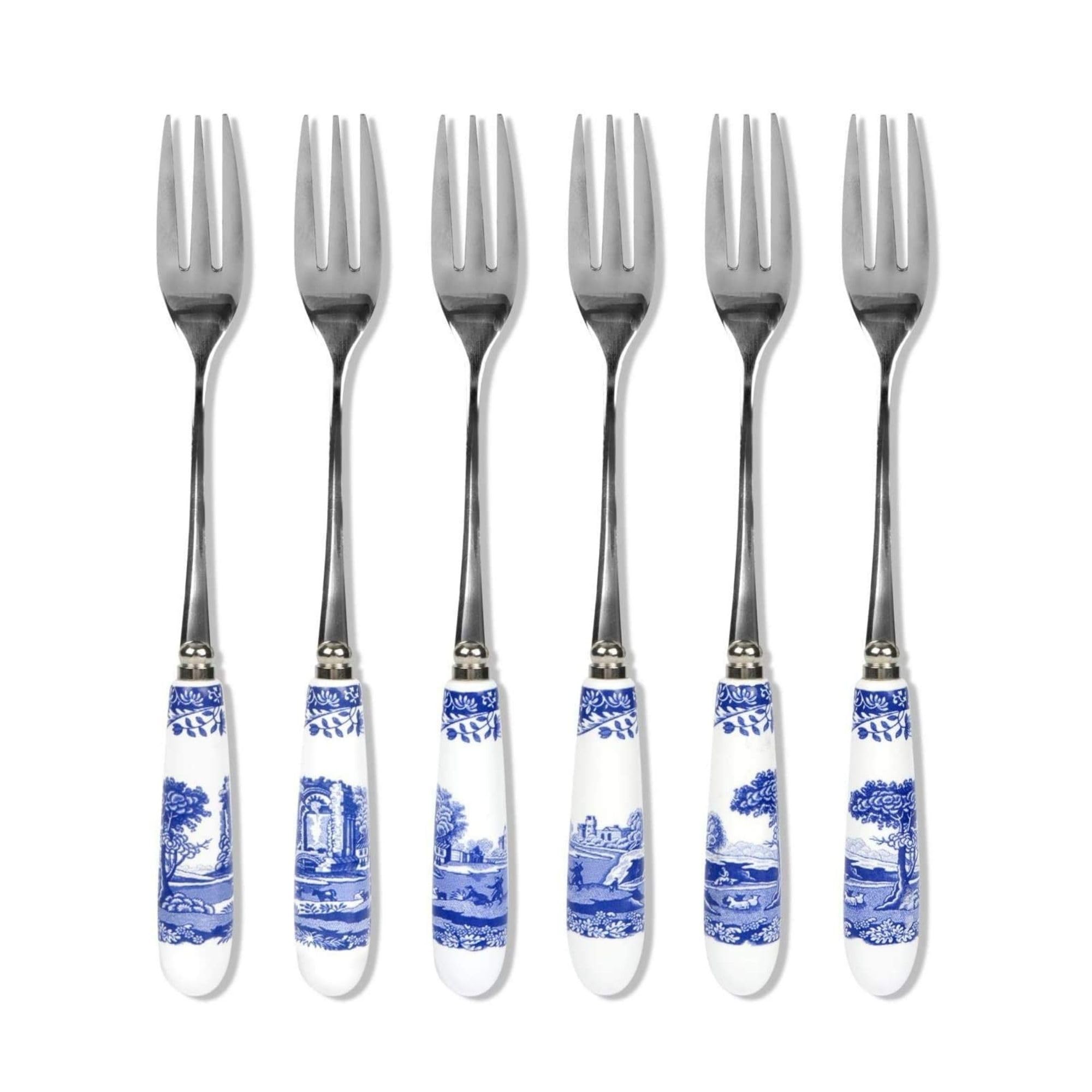 SpodePortmeirion Home & Gifts Pastry Forks S/6, Blue & White