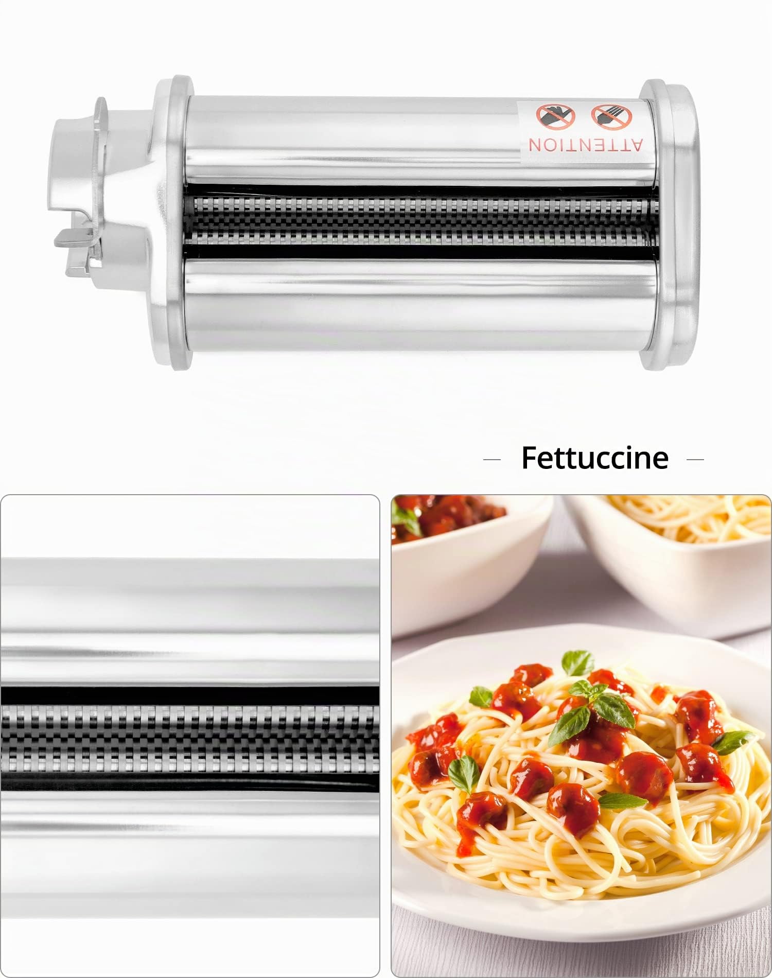 QWORK® Sfogliatrice e Taglierini per Pasta - Compatibile con Bosch Planetaria Robot da Cucina MUM5 MUM4 e Parte della Serie MUM2