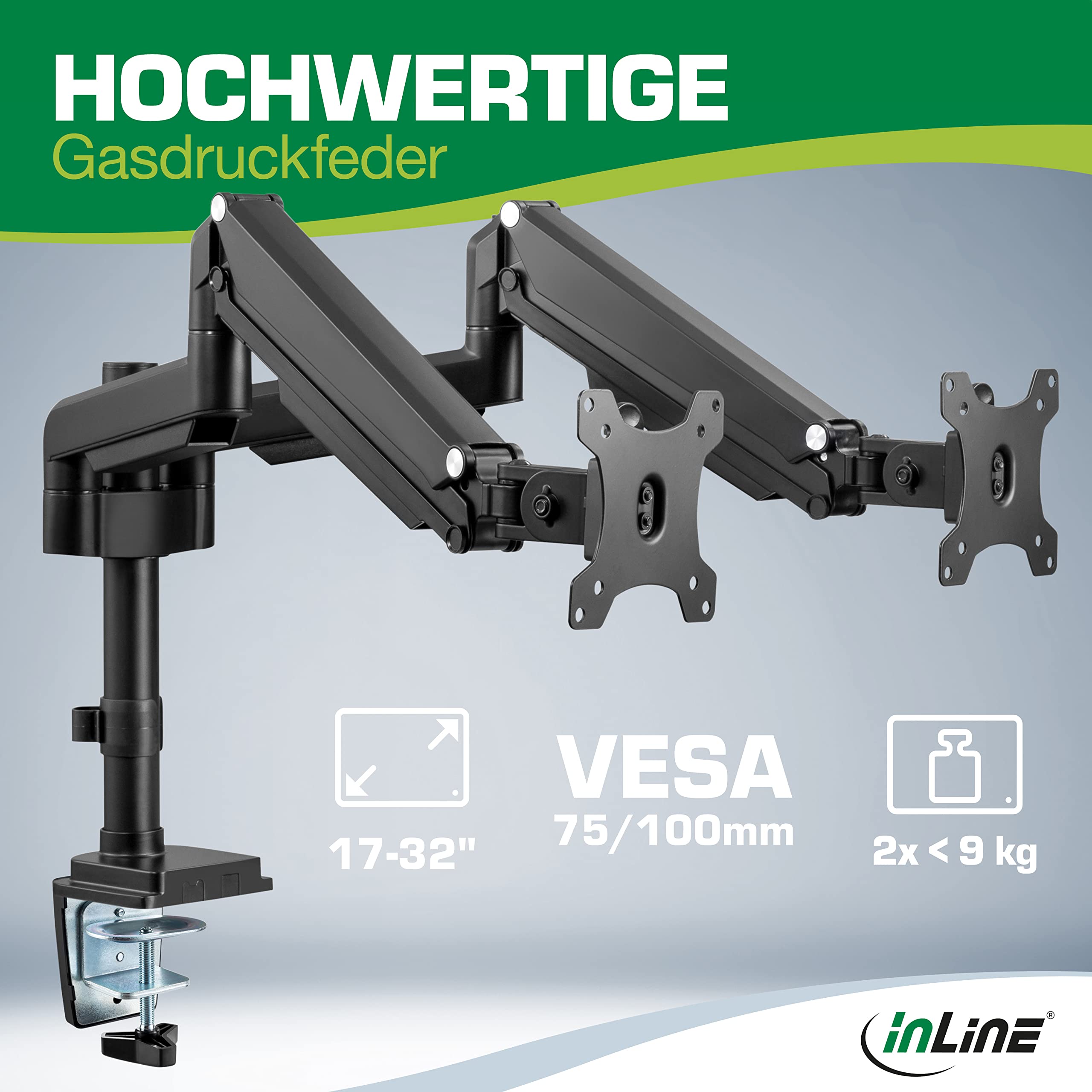 InLine® Desktop Mount with Lifter movable for TV / Displays