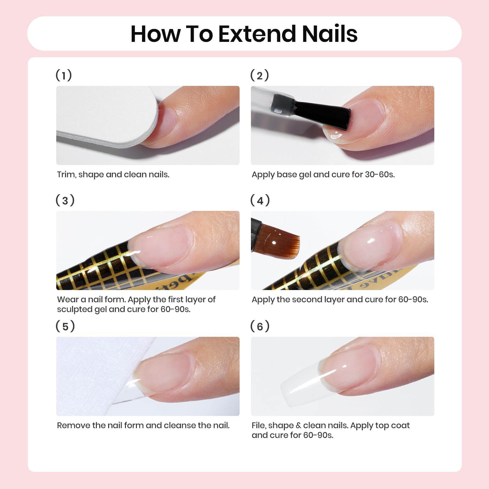 Beetles Hard Gel Nails - Pink Builder Gel -6 Beetles Hard Gel Nails - Pink Builder Gel -6