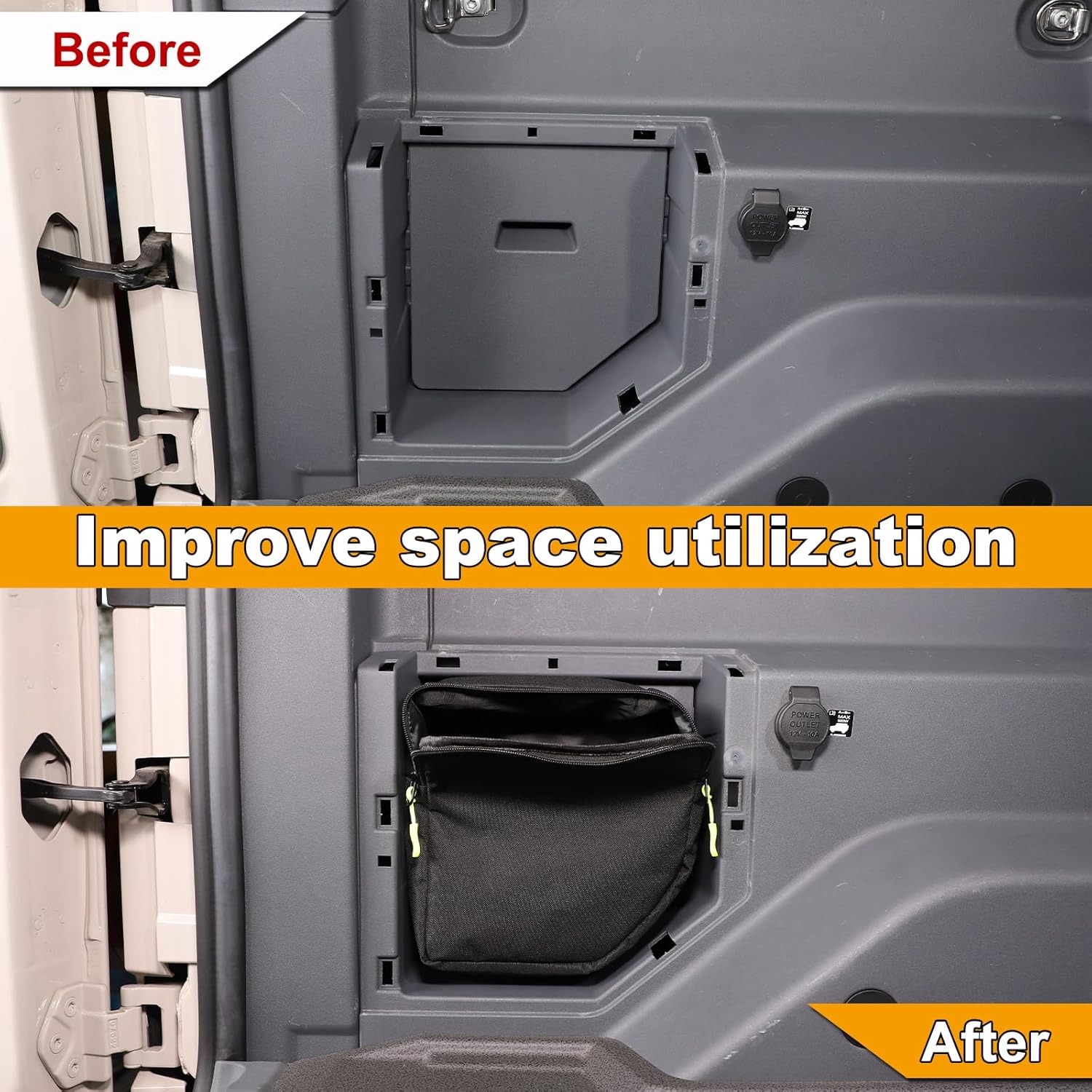 Car Trunk Organizer Bag Compatible with 2020-2024 INEOS Grenadier Multifunctional Storage Bag for Car Trunk Organizer With Zippers （Black）