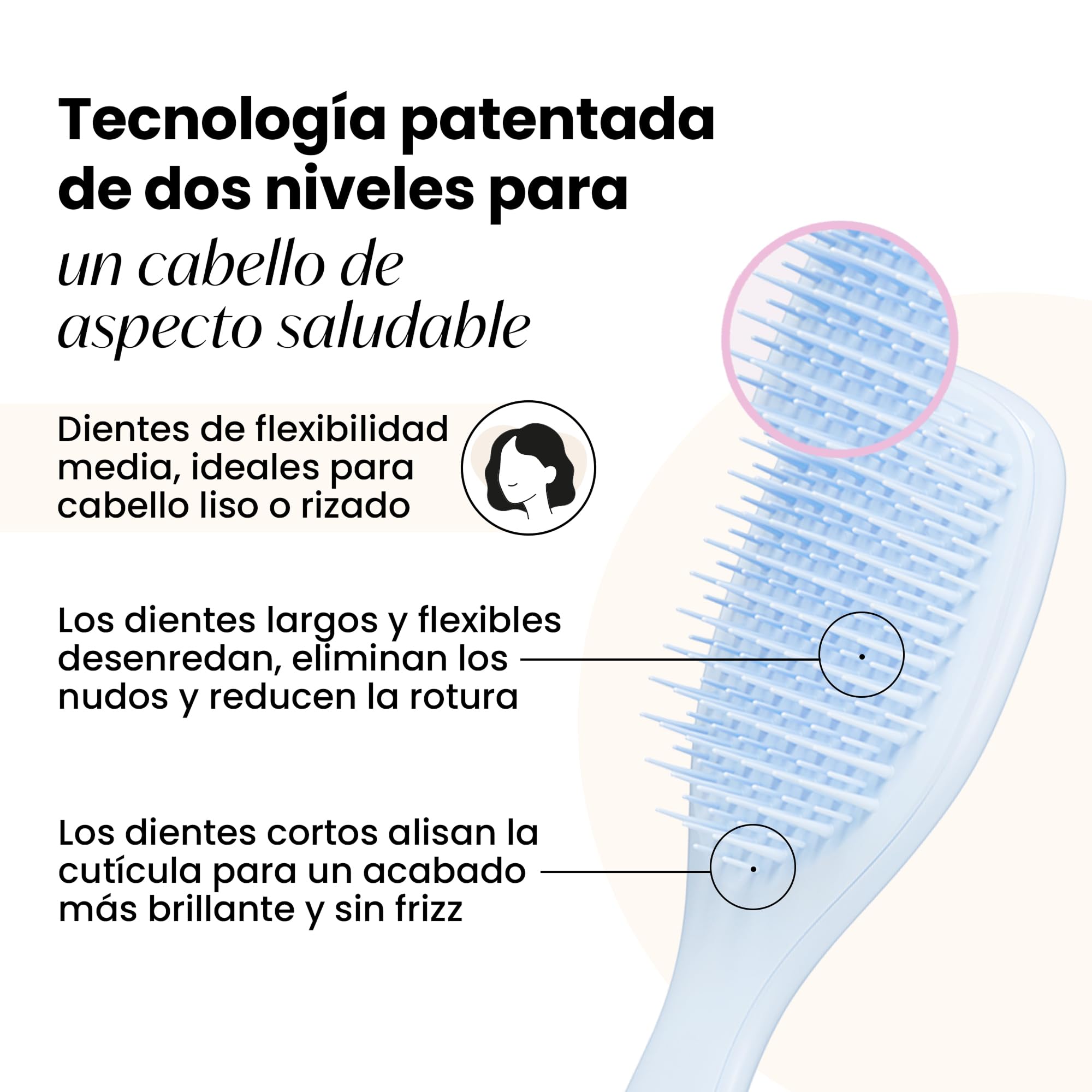 Tangle Teezer Mini Ultimate Detangler - Cepillo Desenredante Mini para Pelo Seco y Mojado - Apto para Todo Tipo de Cabello - Perfecto para Niños y Viajes - Lavanda