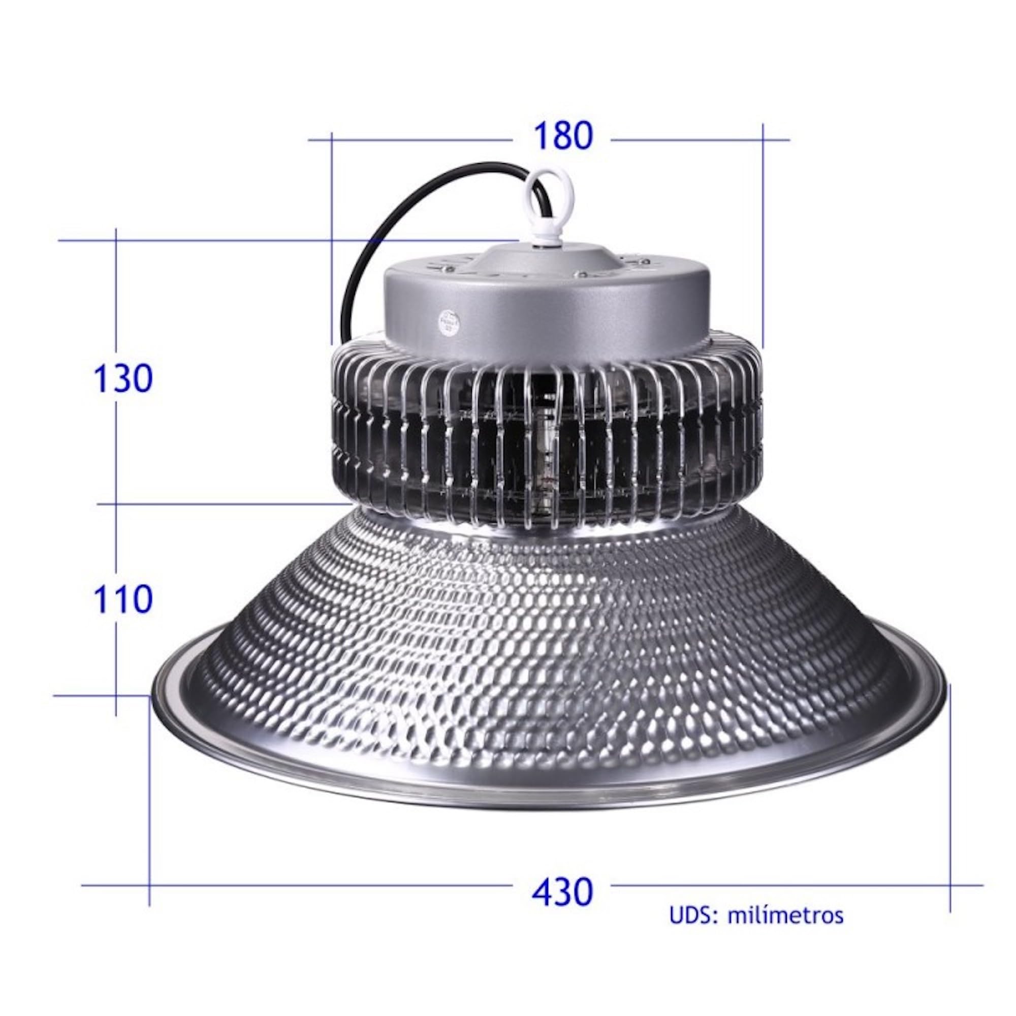 Jandei - x6 Pack Lámpara Industrial LED 200W, 20.000 LM, Taller, Naves Industriales, Gimnasios Altos, Almacén. Campana Foco Led Industrial, Luz Blanco Frío 6000K