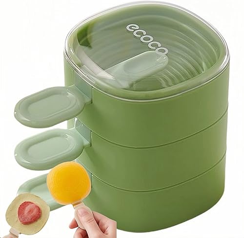 Miniatura 10 de Juego de 3 moldes para paletas con palillos, 3 piezas de silicona para hacer helados, moldes de helado congelados, accesorios de cocina, fácil