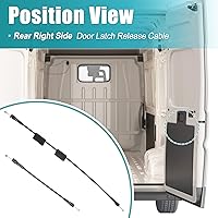 Vista 3 de X AUTOHAUX Cable de liberación del pestillo de la puerta de carga del lado derecho trasero para Ford E-150 E-250 E-350 E-450 E-550 Econoline Super