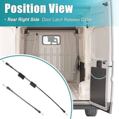 Miniatura 3 de X AUTOHAUX Cable de liberación del pestillo de la puerta de carga del lado derecho trasero para Ford E-150 E-250 E-350 E-450 E-550 Econoline Super