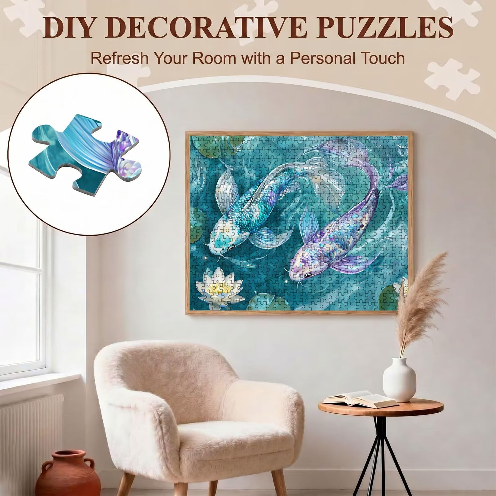 sogno Koi Puzzle 1500 Pezzi per Adulti, Puzzle in Legno - Collezione Classica con Poster Incluso - Sfida di Concentrazione e Passatempo Antistress, Gioco Educativo per Famiglia, 87 x 57 cm f0-772