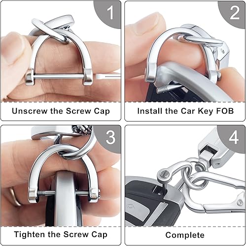 Miniatura 6 de OHKYOOT Llavero de cuero de microfibra para automóvil, cordón para muñeca, llavero universal para llaves de coche para hombres y mujeres