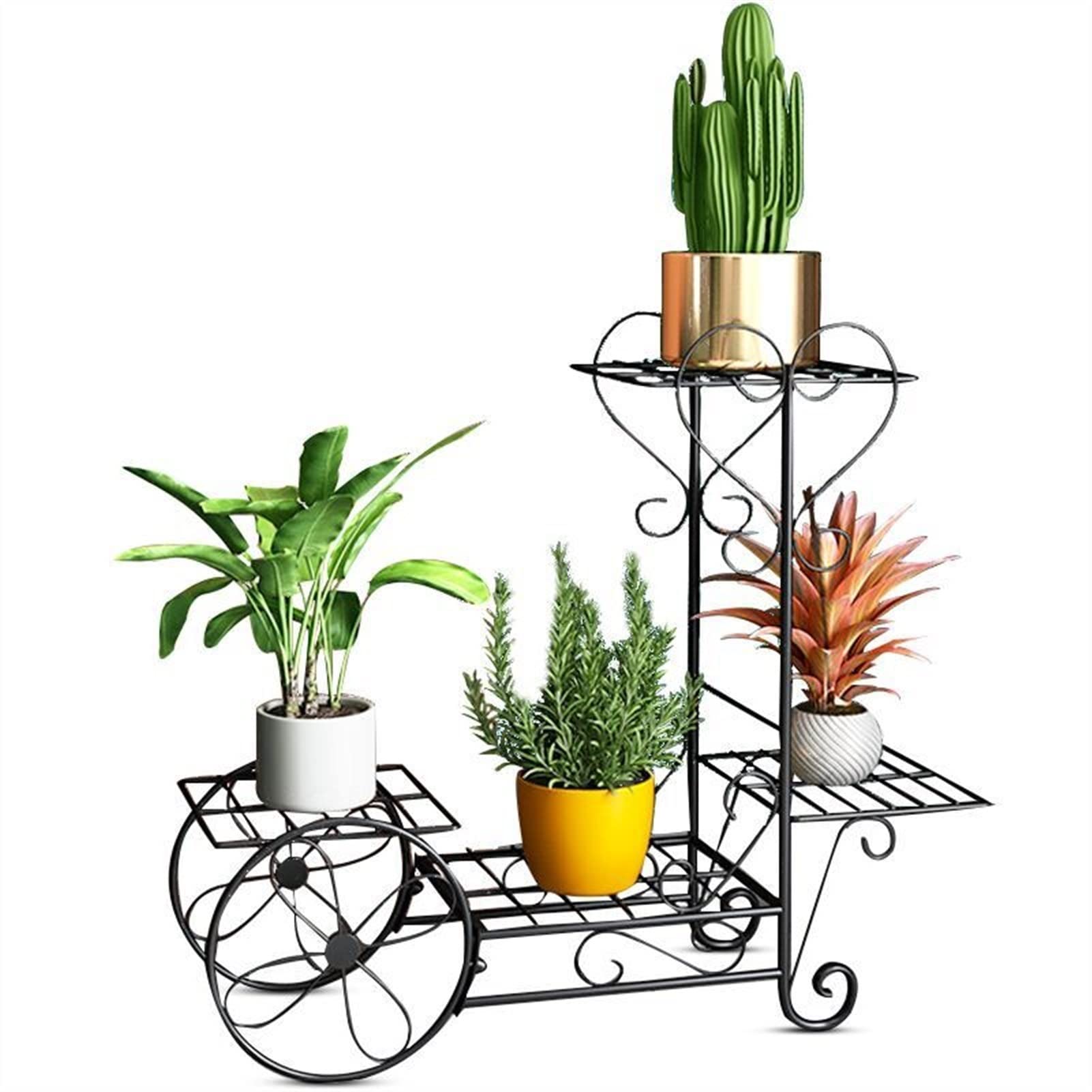 SnamicE Plant standFlower Stand Iron Flower Shelf Plant Stand Flower Stand Bonsai Display Shelf Garden Terrace Balcony Decoration Flower Pot Plant Shelves Plant Stand,