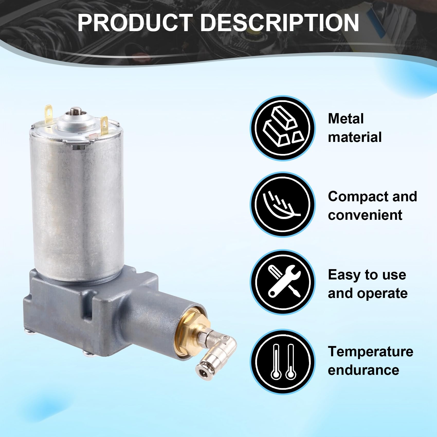 Compresor de Bomba de Aire para Asiento de Camión (12 V) con Conector de Tubo de Aire de 4 mm para Excavadora o Tractor.