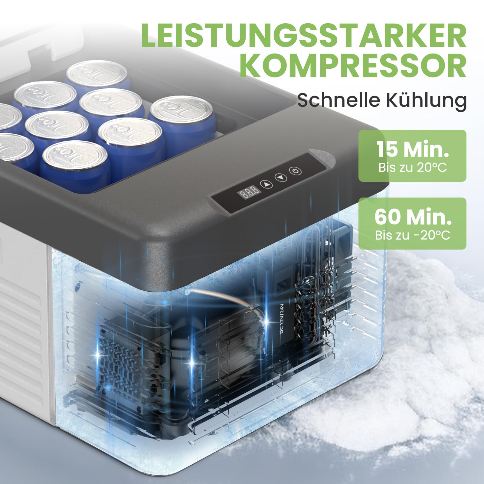 Alpicool CL9 9L Kompressor Kühlbox Klein, 2026 NEU Mini Kühlschrank für Auto, Kühlbox 12V 230V Kompressor Tragbarer für Camping, Angeln, Fahrten, Boot, Reisemobil, -20℃-20℃