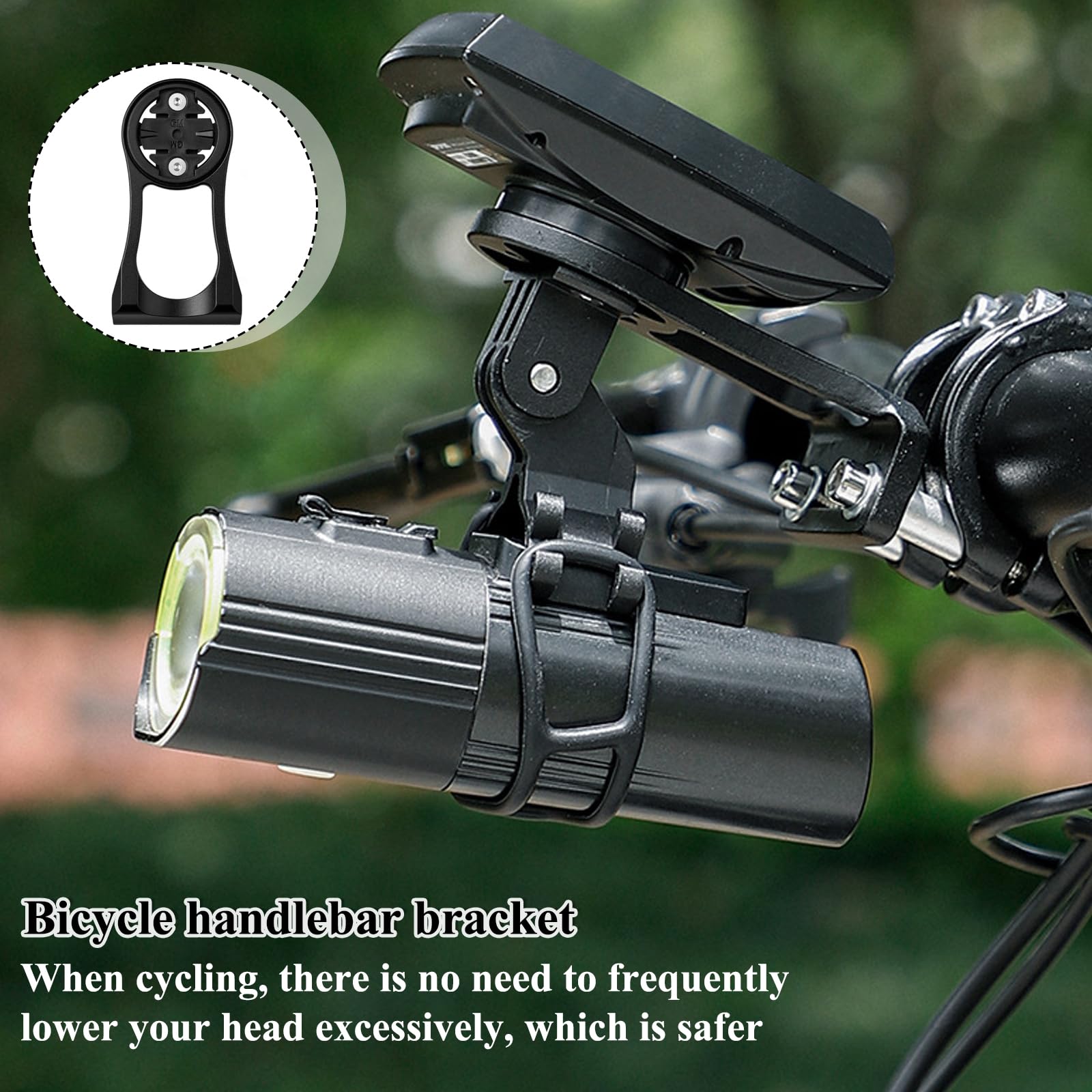 Uchwyt rowerowy do Garmin, stop aluminium, regulowany uchwyt na komputer rowerowy, uchwyt do roweru wyścigowego, zestaw kompatybilny z Edge Bryton Cateye (czarny)
