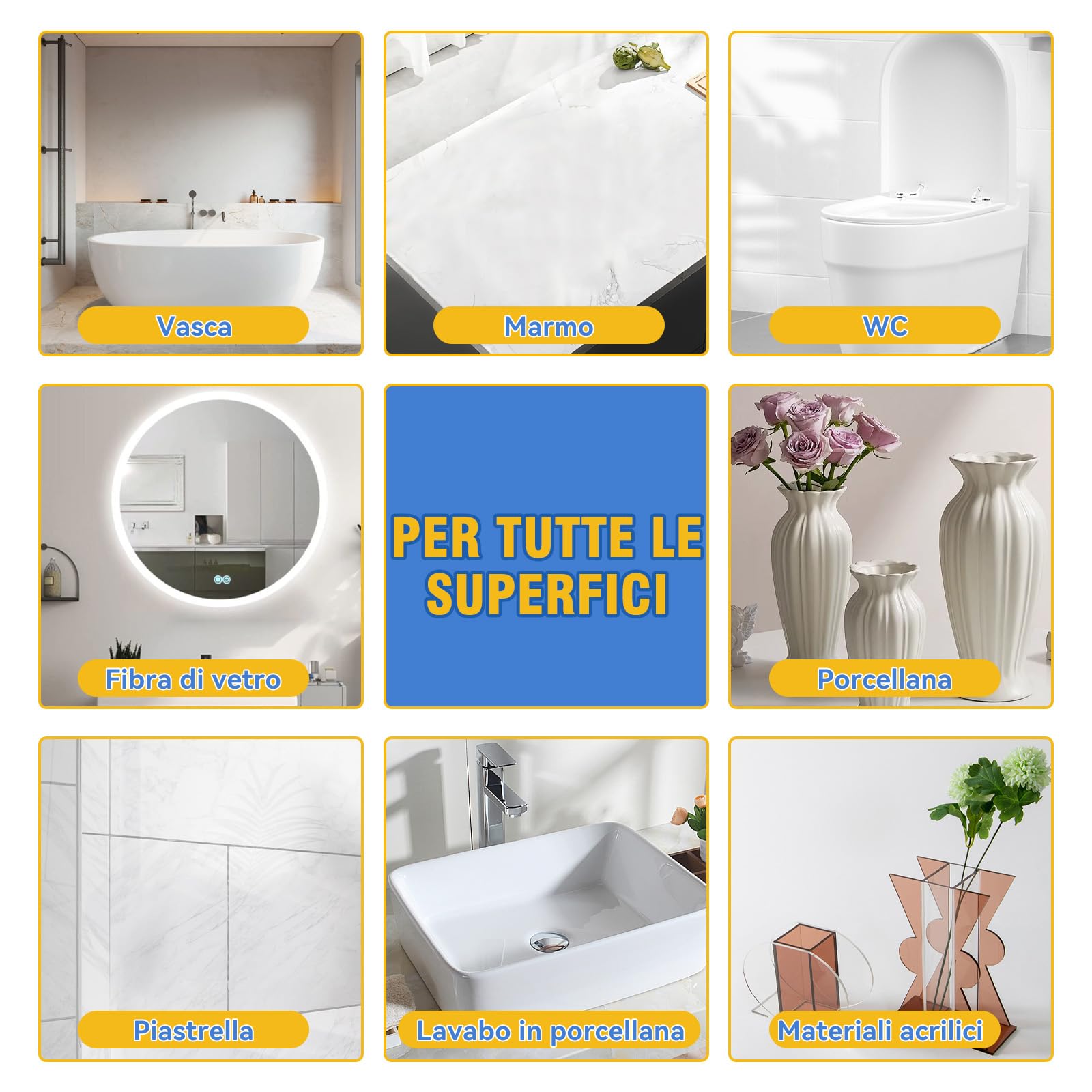 prowithlin Kit Riparazione Piastrelle, Riparazione Piatto Doccia Resina – Ripara Piastrelle Scheggiate, Ripara Gres Porcellanato, Ripara Ceramica Lavandino – Impermeabile, Colore Regolabile (1)