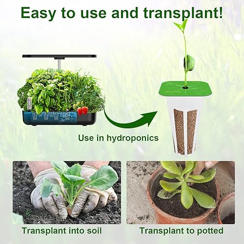 Miniatura 5 de Ambgrow 90 esponjas de cultivo y cestas para sistema de cultivo hidropónico, suministros hidropónicos para plantas de interior, compatibles con Idoo
