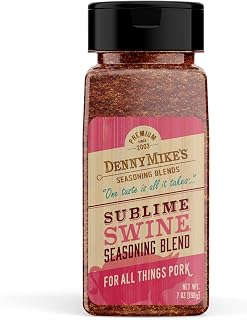 DennyMike's Sublime Swine BBQ Rub 7oz - All-Natural Hickory & Turbinado Sugar Seasoning for Pork Ribs Chicken Veggies