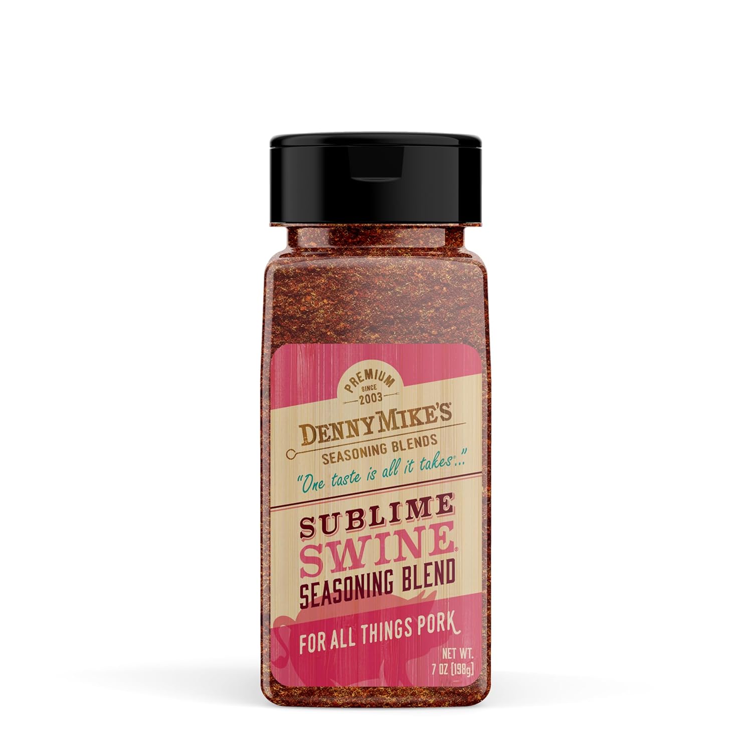 DennyMike's Sublime Swine BBQ Rub 7oz - All-Natural Hickory & Turbinado Sugar Seasoning for Pork Ribs Chicken Veggies