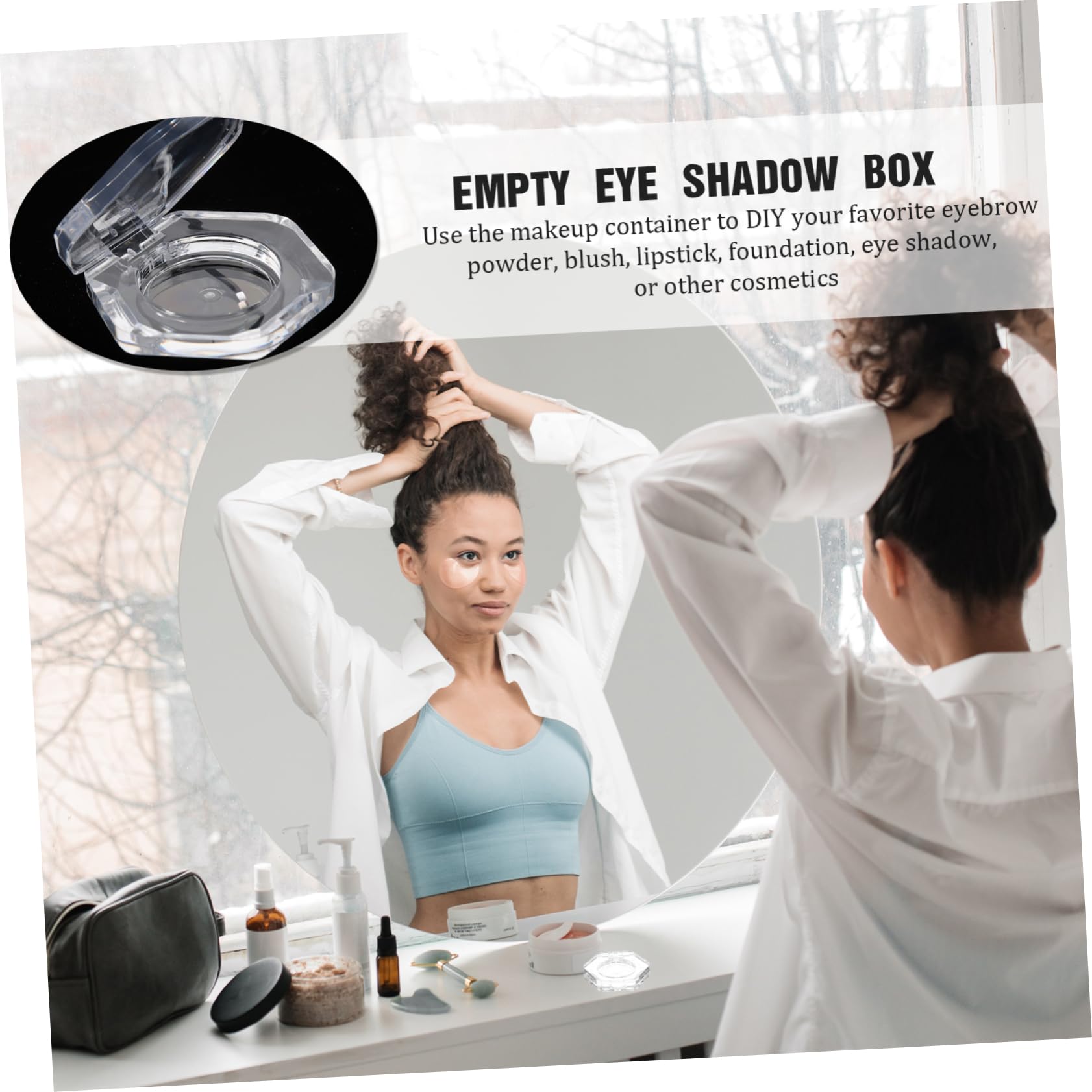 NOLITOY 4pcs Women's Eye Shadow Palette Pans Hexagon Shape Empty Makeup Containers for Travel