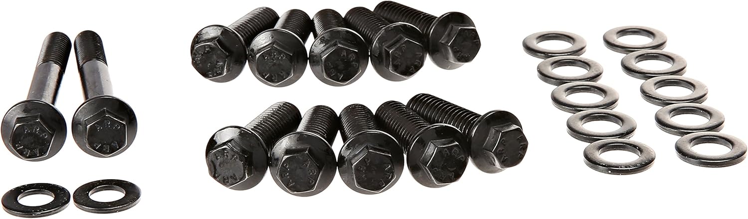 ARP 1942001 Intake Manifold Bolt Kit, Black Chrome Moly Steel With Hex Style Heads, For Select Pontiac Applications