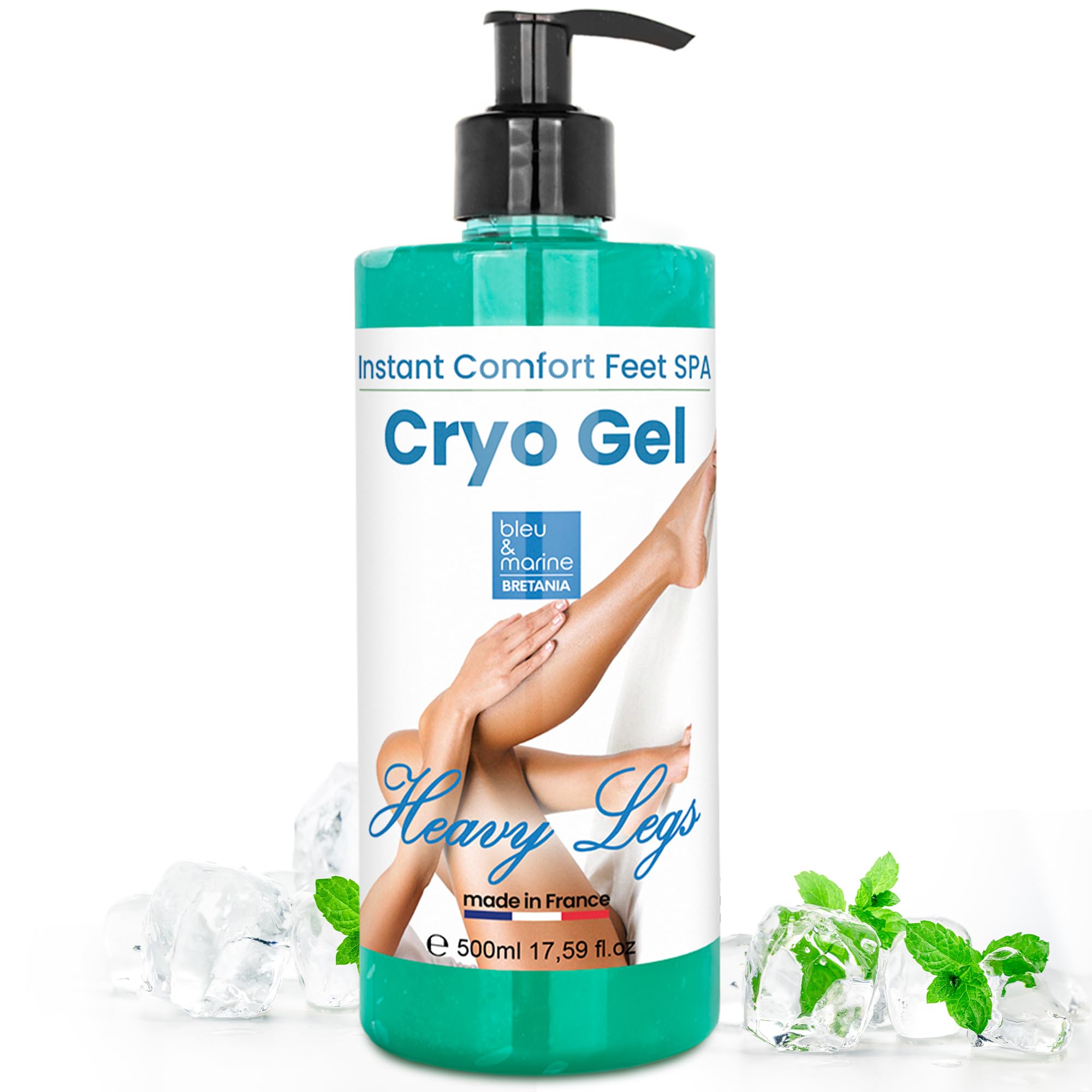 Cryo Gel Heavy Legs Relief - Muscle Gel - Cooling Gel - Anti-Cellulite Gel - Sore Muscle Rub - Aching Joints - Gel Max Strength - Swollen Legs - Special Cooling Action - 500ml - 17.59 fl oz