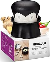 Vista 1 de OTOTO Gracula Garlic Crusher, Garlic Mincer, Also for Ginger, Nuts, Chili, Herbs - Twist Top Mincer & Easy Squeeze Manual Press Peeler, Goth Gifts