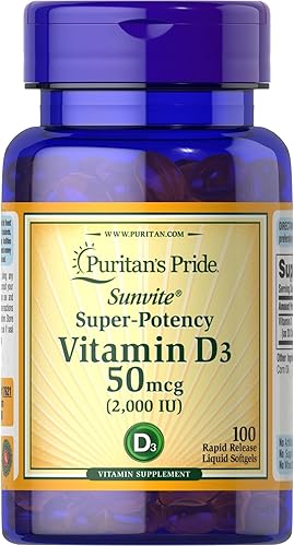 Miniatura 8 de La vitamina D3 50 mcg 2000 UI refuerza la salud inmunológica de Puritans Pride para apoyar la salud inmunológica y huesos y dientes saludables 200