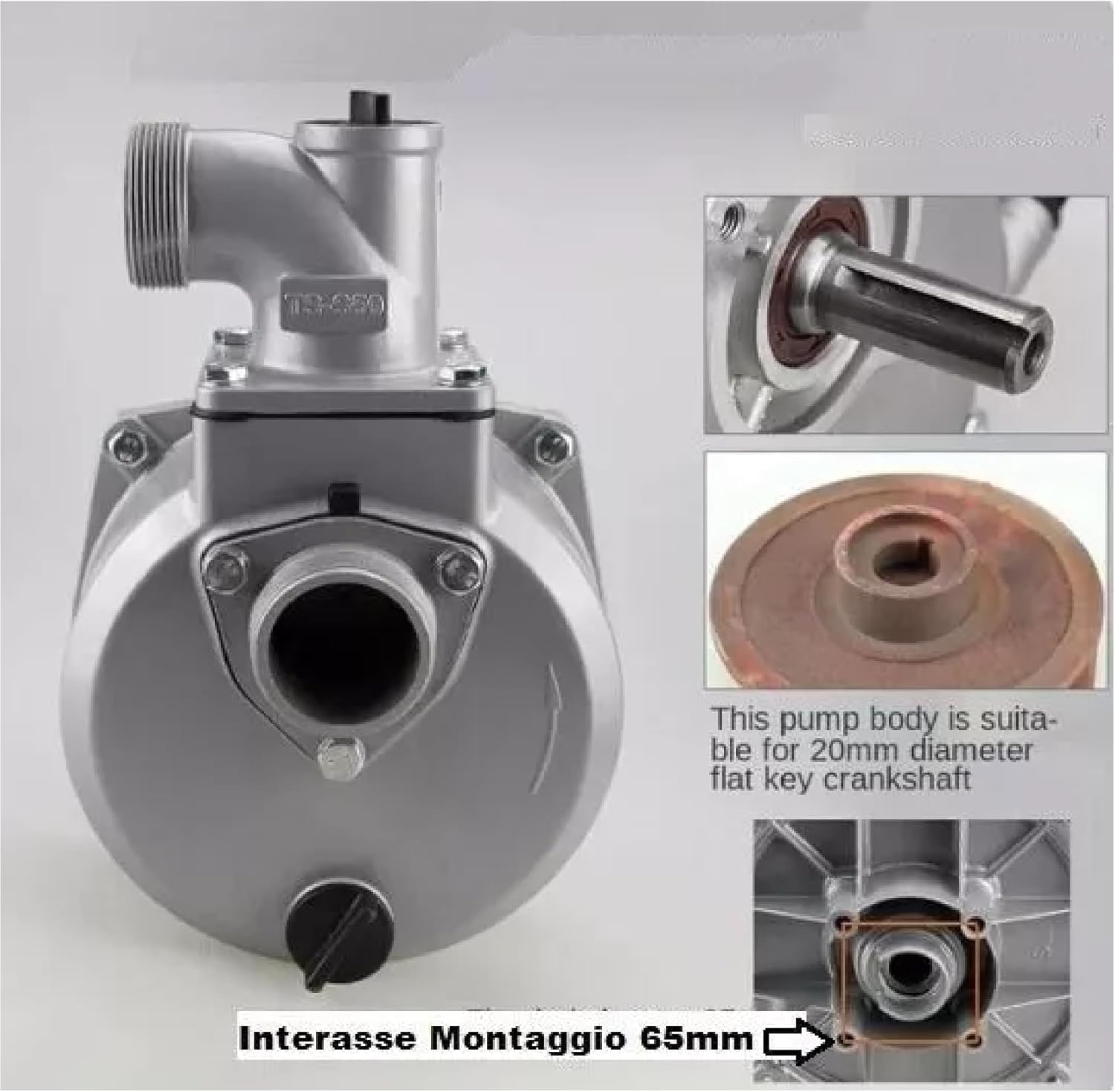 Gruppo pompa da 3"pollici per Motopompa WX-WP20, GX140 GX160, GX200, 168F ecc. per pompa autoadescante acque reflue,completo di Raccordi