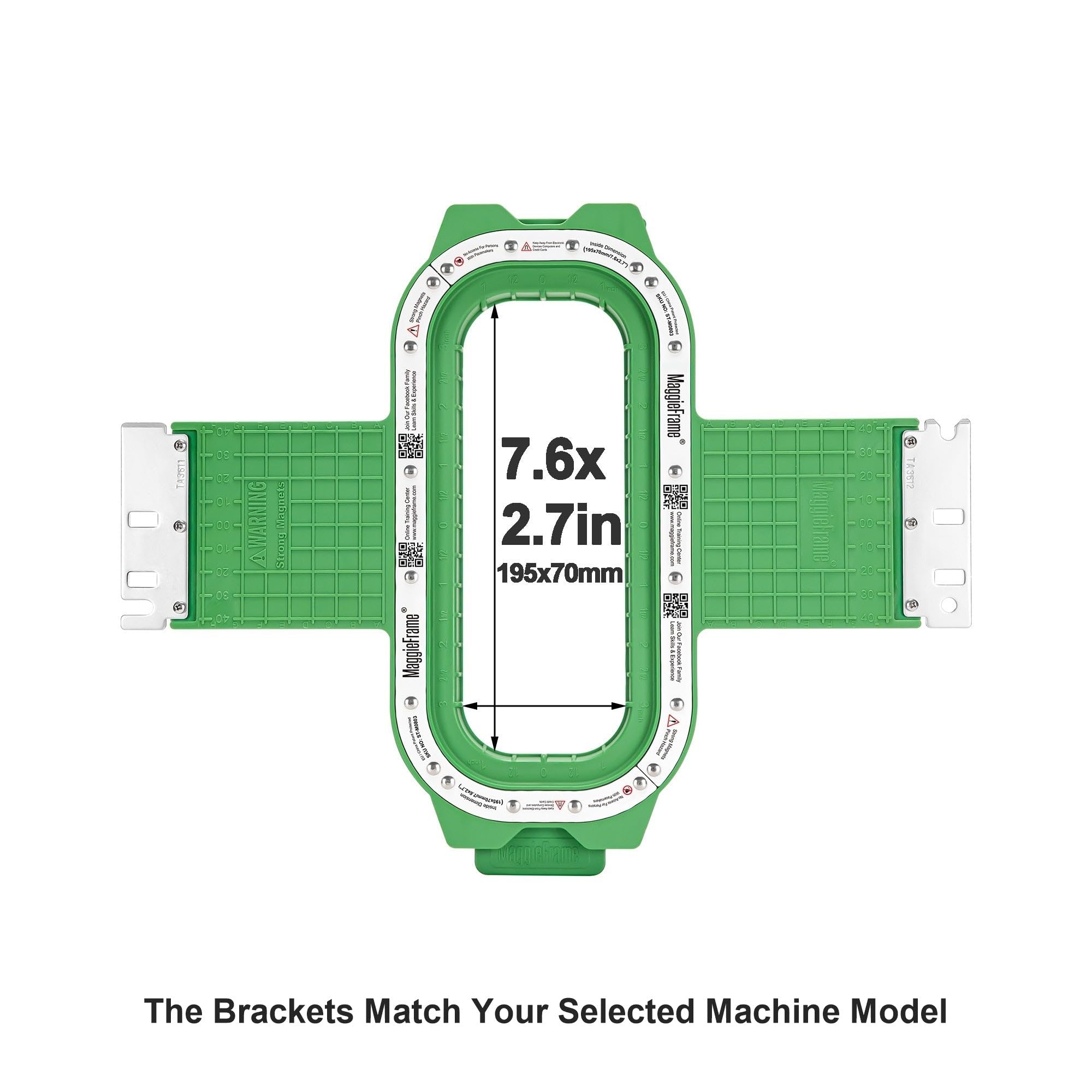 Brewland Bastidor de bordado magnético 195x70mm para Baby Lock Venture | Compatible con Baby Lock ENT10, Enterprise, BNT10, Valiant, Alliance, Capella, Array 6, Endurance 6, Intrepid; 7.6x2.7inch