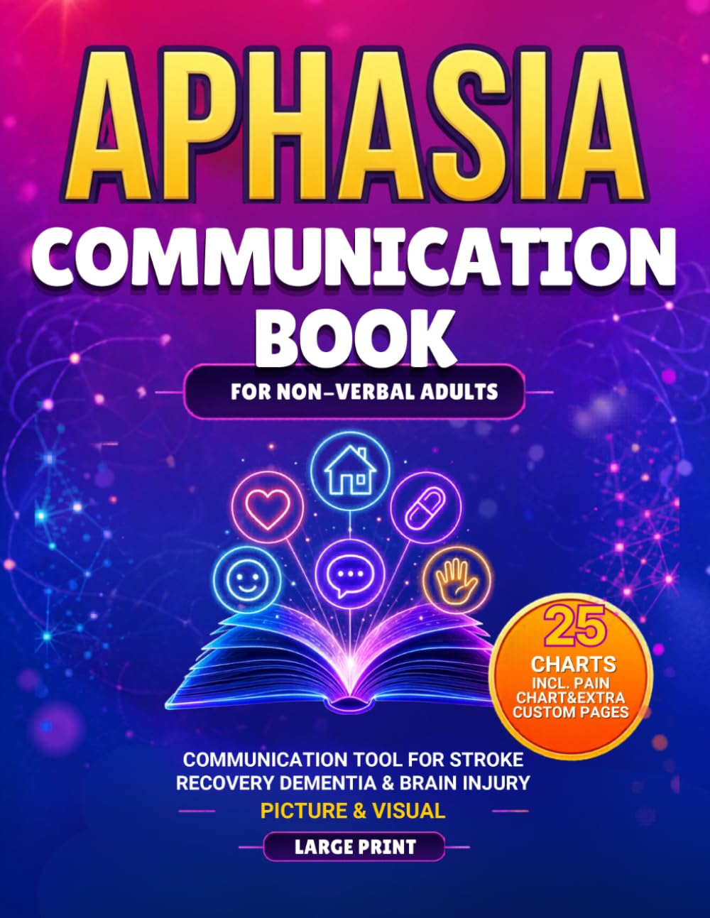 Aphasia Communication Book for Non-Verbal Adults (Large Print): Picture & Visual Communication Tool for Stroke Recovery, Dementia & Brain Injury (Aphasia Workbook for Adults)