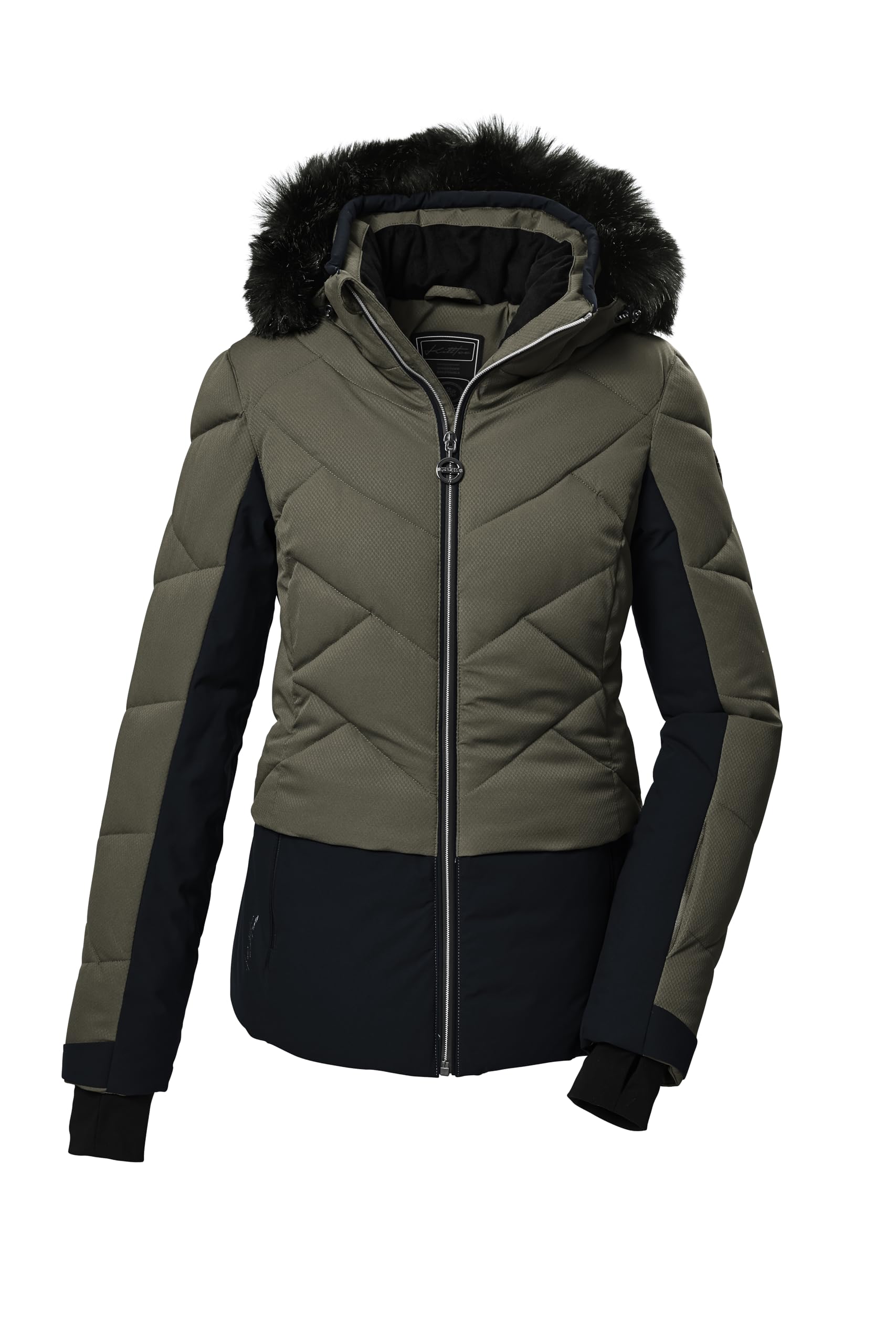 Killtec Damen Ksw 102 Wmn Ski Qltd Jckt Skijacke/Funktionsjacke in Daunenoptik mit abzippbarer Kapuze und Schneefang