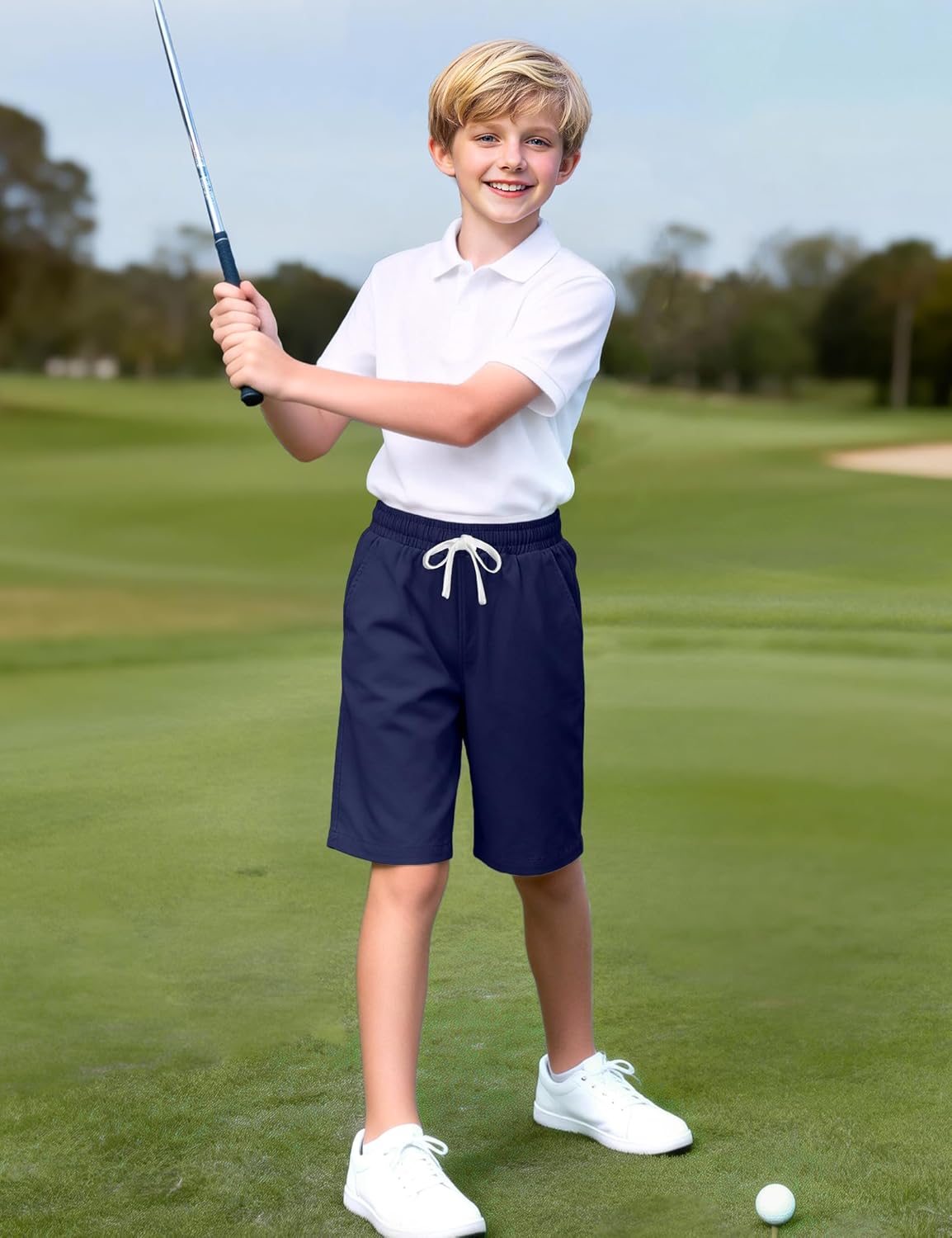 Boys School Uniform Shorts Stretch Chino Short Size 7-14 Years - Image 3