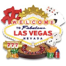 Las Vegas Souvenir Magnet, 3D Fridge Decor with Casino Theme, Dice, Cards & Slots Travel Keepsake Gift 2.5 x 3 Inches