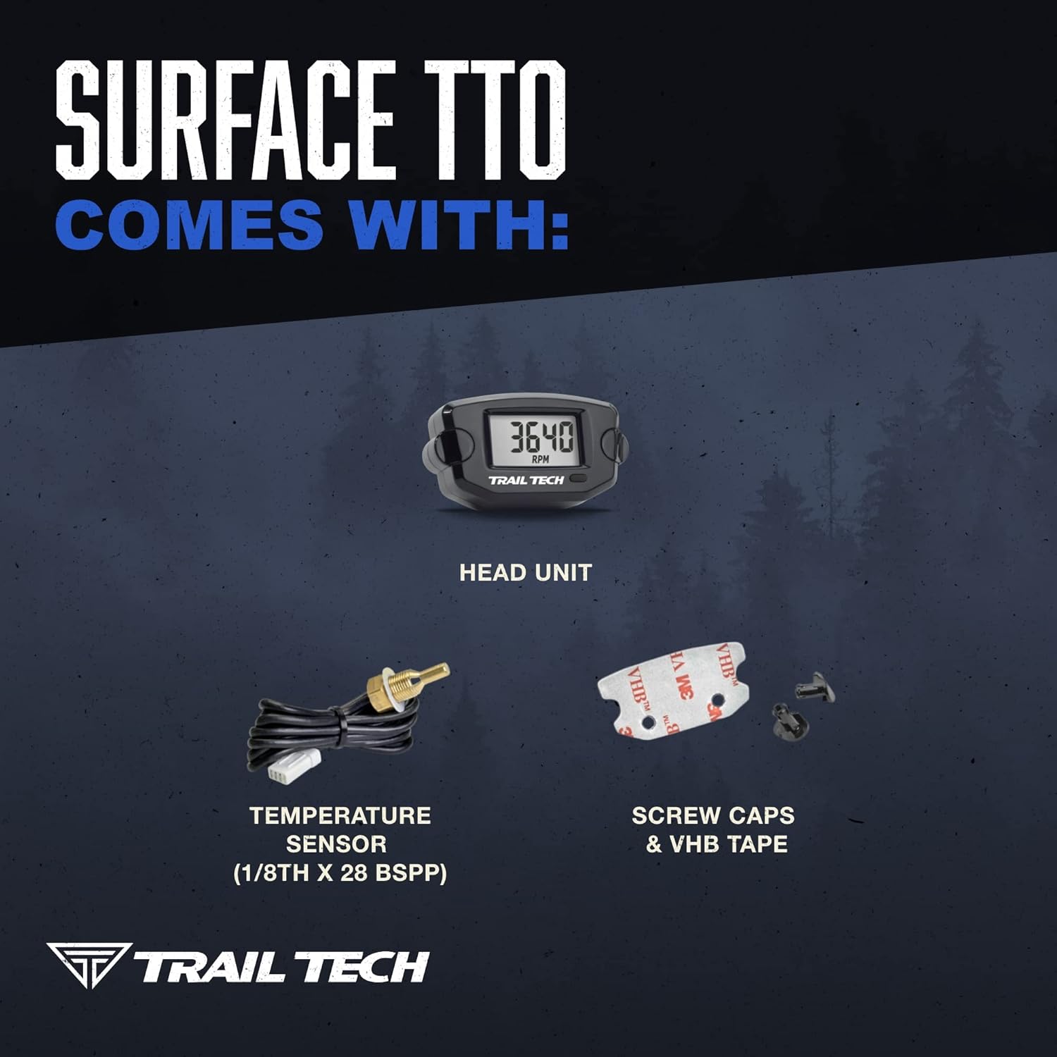 Trail Tech 742-ES2 TTO Temperature Digital Gauge Threaded Plug 1/8-28 BSPP Sensor