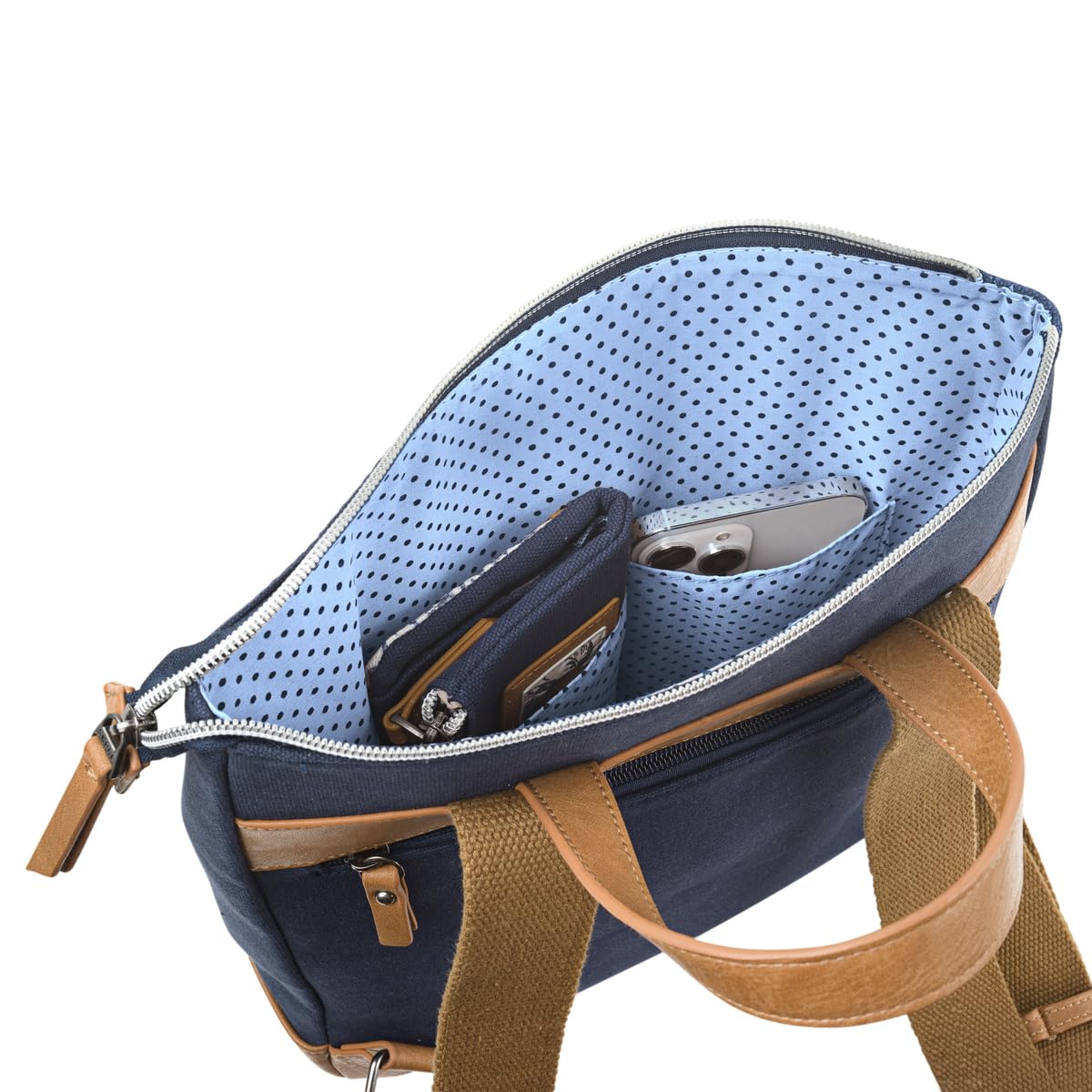 SKPAT - Bolso Mochila Mujer Elegante Tipo Casual Moderna Para Vestir Mochilas Mujer Estilo Urbano Mochila Negra Mujer Pequeña Ideal Para Uso Diario, Marino