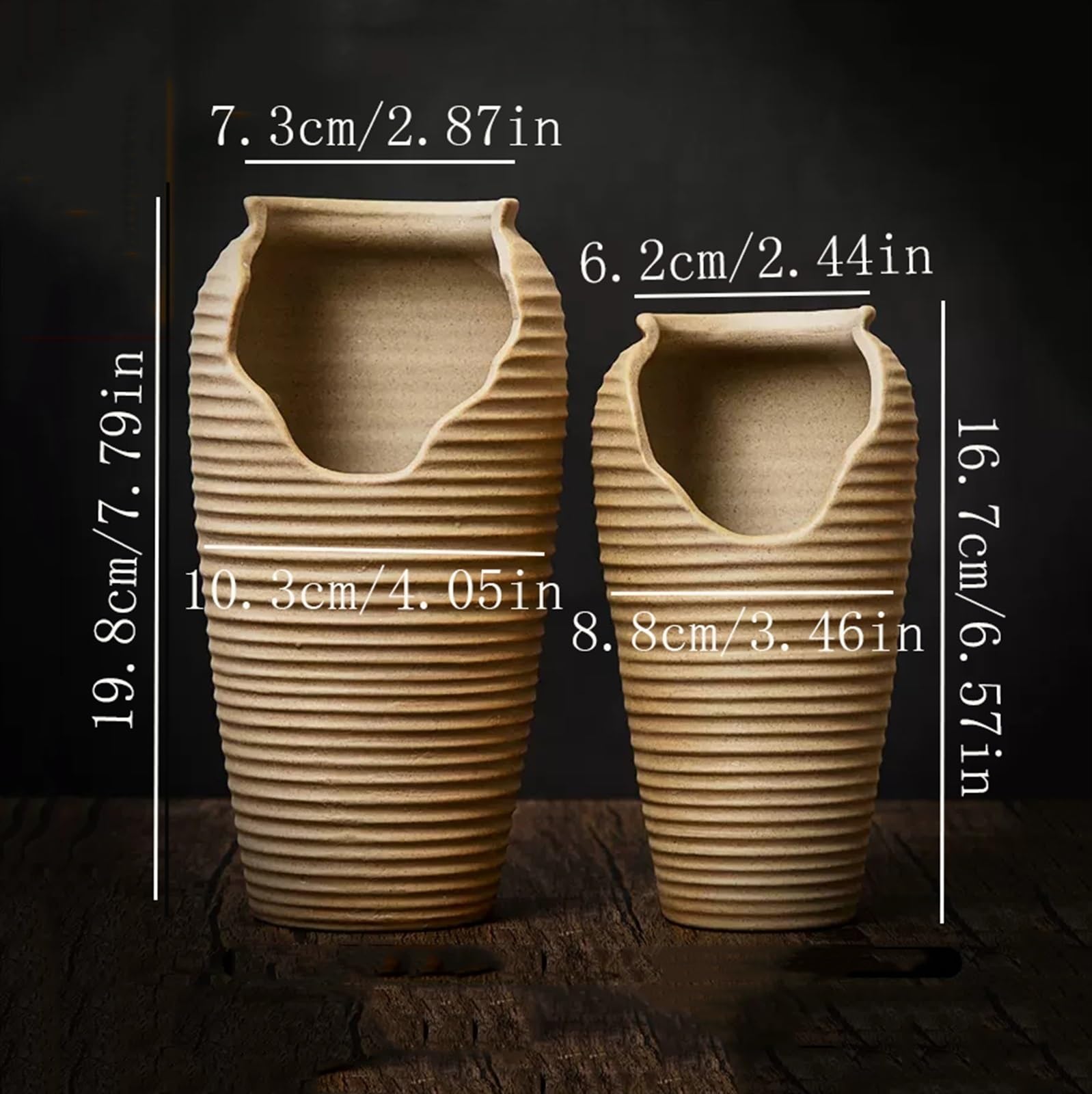 Doniczki na kwiaty Doniczki na rośliny sukulenty szorstka ceramika kształt wycięcia doniczki duży dwuczęściowy zestaw Vintage wysoki Model ceramiczne doniczki Doniczka