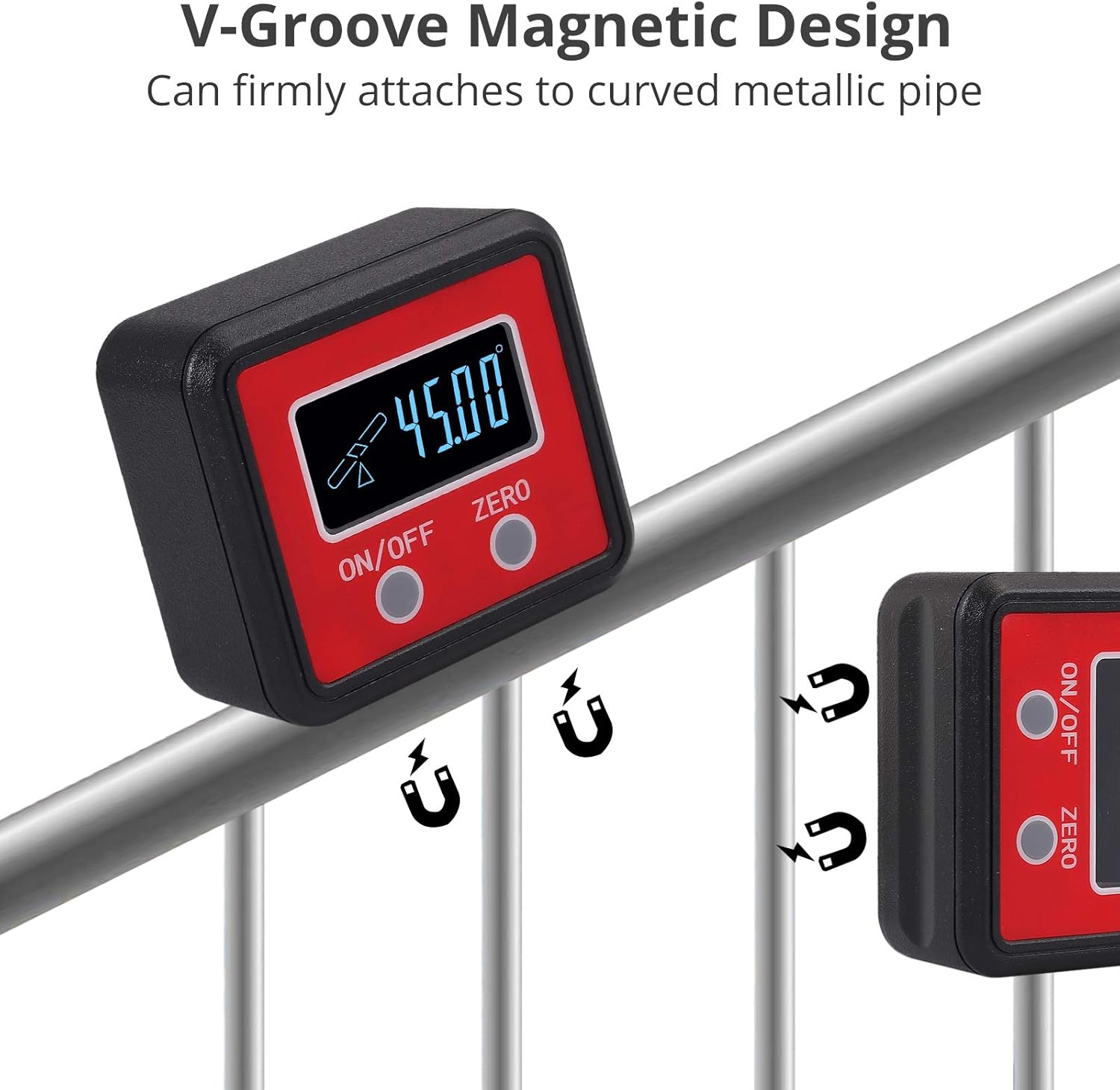 Neoteck Digital Angle Finder, Backlight Angle Gauge with V-Groove Magnetic for Carpentry Building Masonry Automobile DIY- Red : Industrial & Scientific