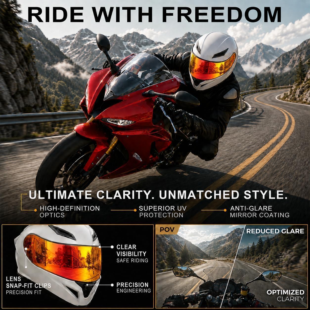 PSLER k1s Visor - k1 Helmet Visor k3 sv Tinted Visor k5 Face Shield Replacement for k1 k1s k3 sv k5, Deep Red