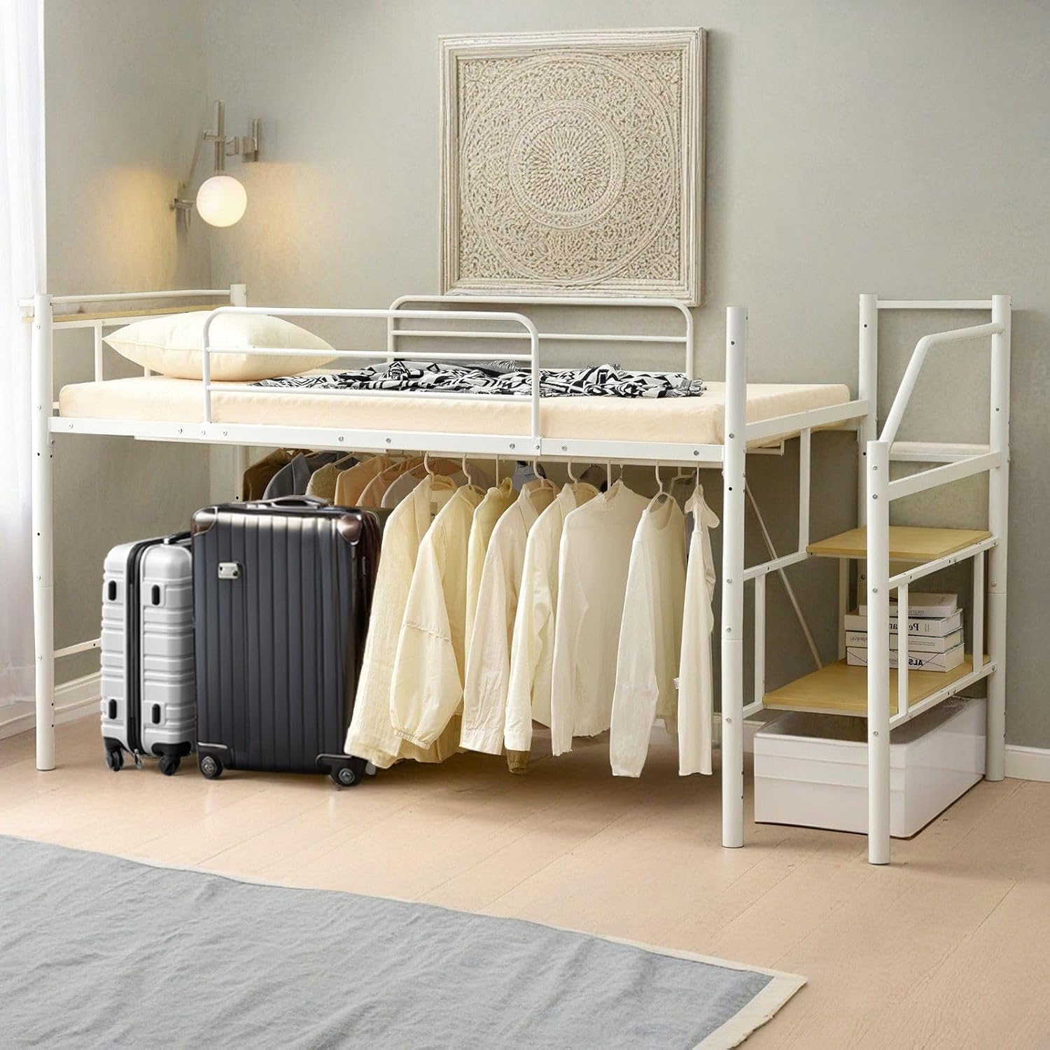 コンパクト システムベッド Shelm4(シェルム4) ナチュラル/ホワイト 机