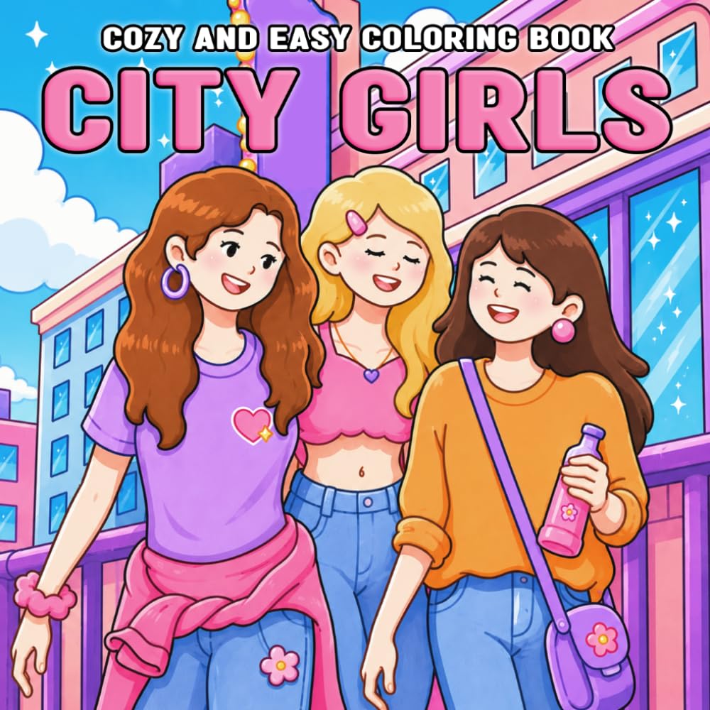 City Girls Coloring Book: Modern Lifestyle Coloring Pages Featuring Downtown Escapes, Famous Landmarks, and Memorable Getaways for Adults & Teens to Relieve Stress