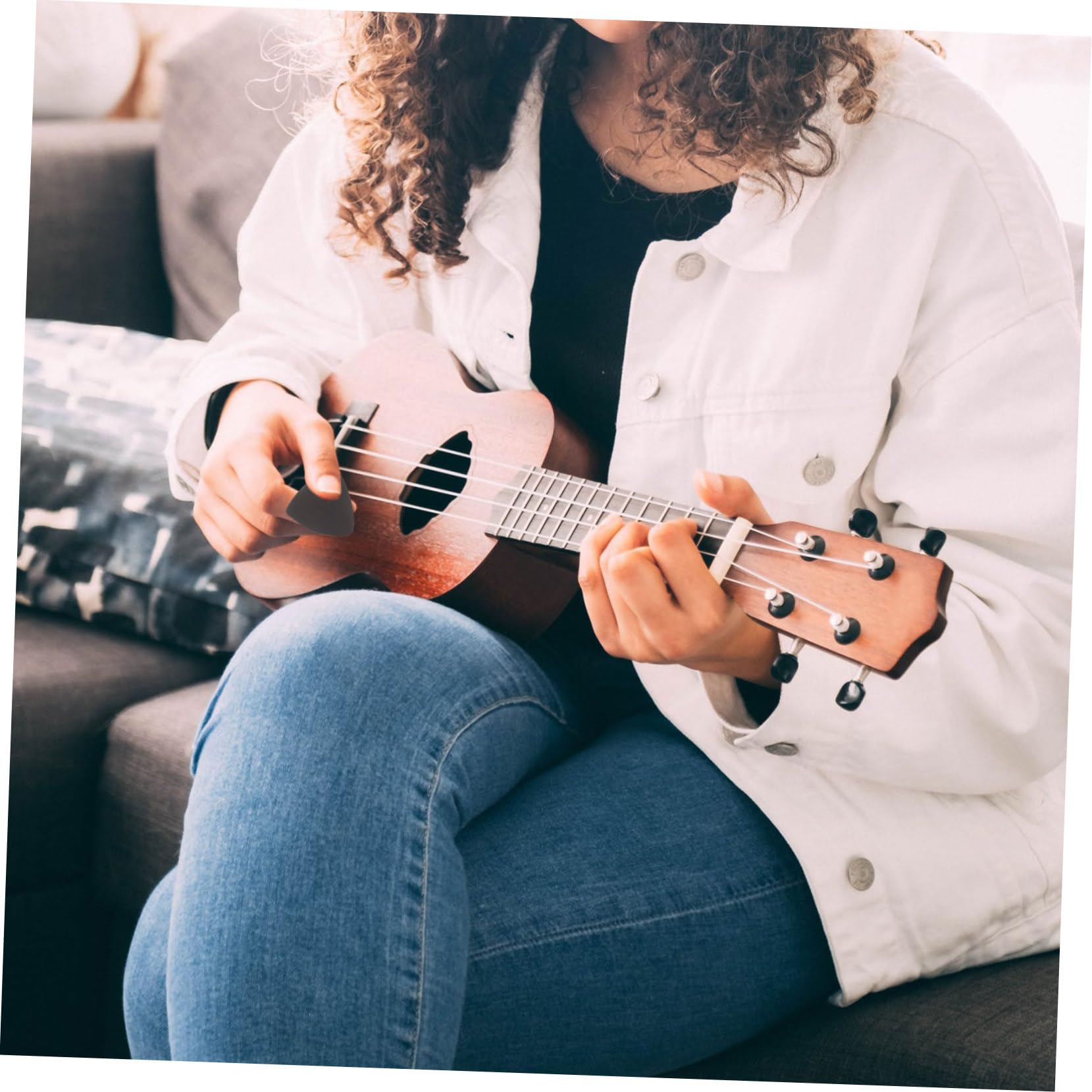 VICASKY 32 Uds Púas De Guitarra Accesorios De Guitarra Púas De Ukelele De Bajo De Dedo De De Pulgar De Cuero Genuino