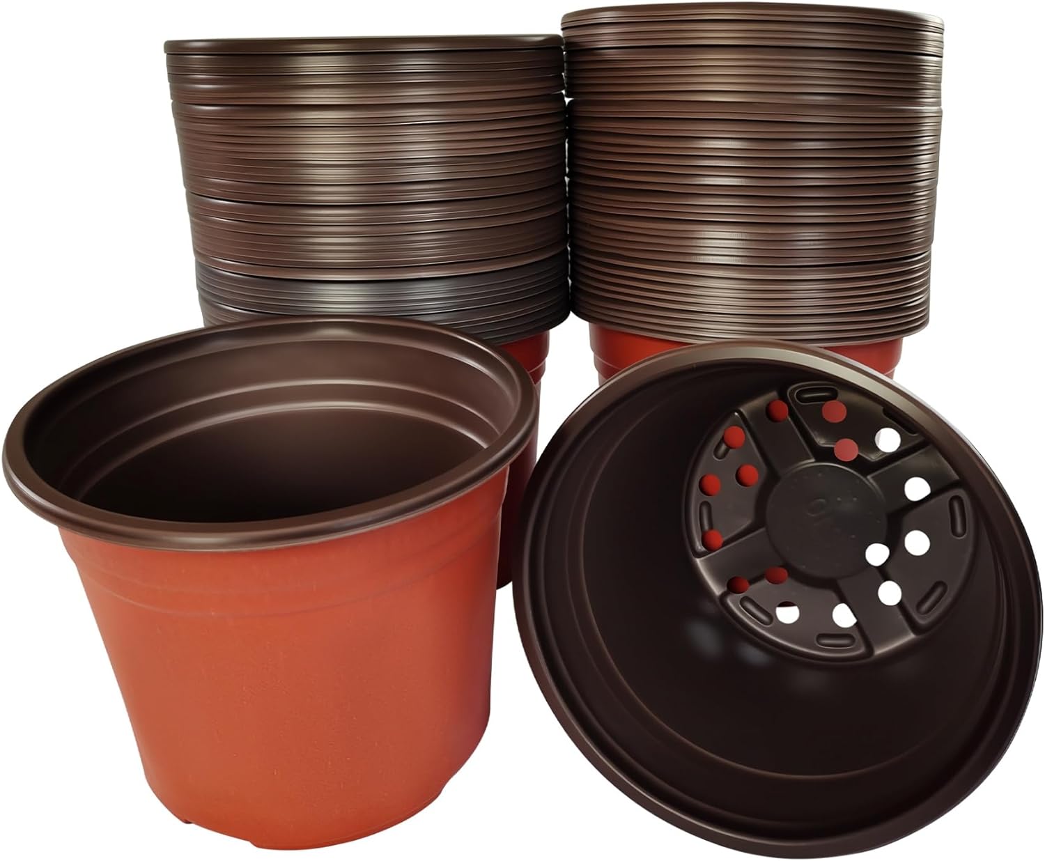 100 Pcs 8 Inch Plastic Plants Nursery Pot Seed Starting Pots Seedlings Flower Plant Container with Drainage Holes Suitable for Succulent Seedling Cutting Transplanting